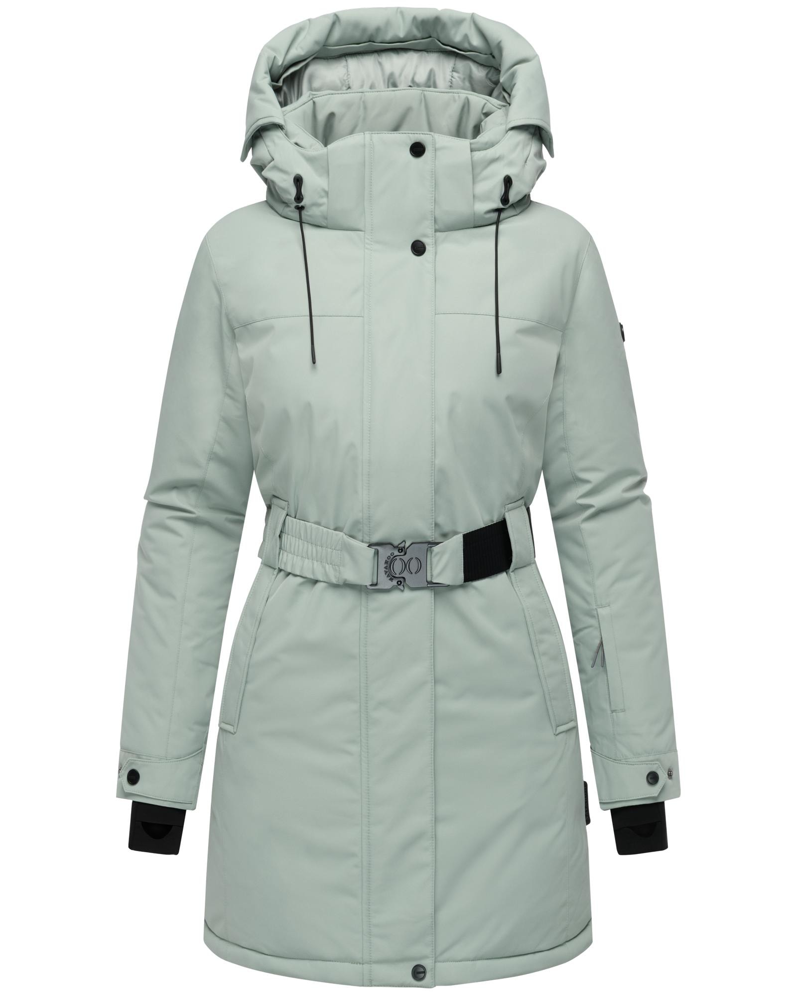 Navahoo Wintermantel "Frostkuss 14" Warmer Damen Mantel mit abnehmbarer Kapuze und Taillengürtel