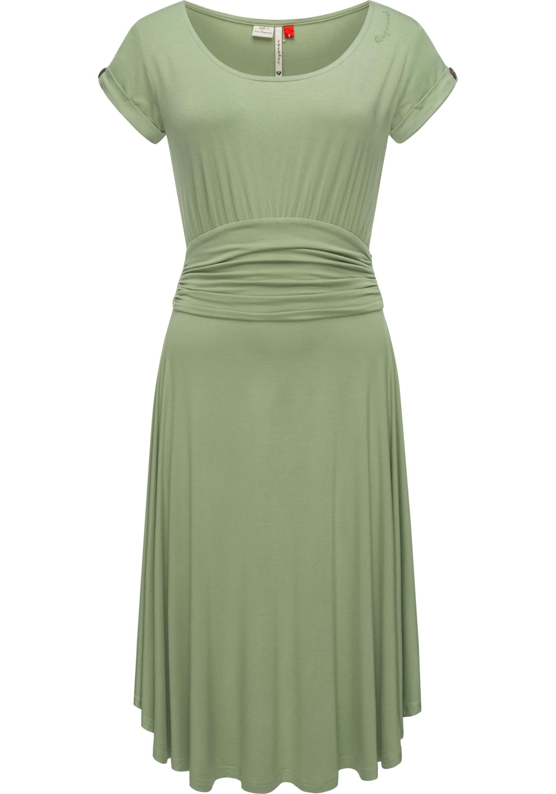 Ragwear Sommerkleid "Yvone Solid" Ohne Taschen leichtes Jersey-Kleid mit Taillengürtel