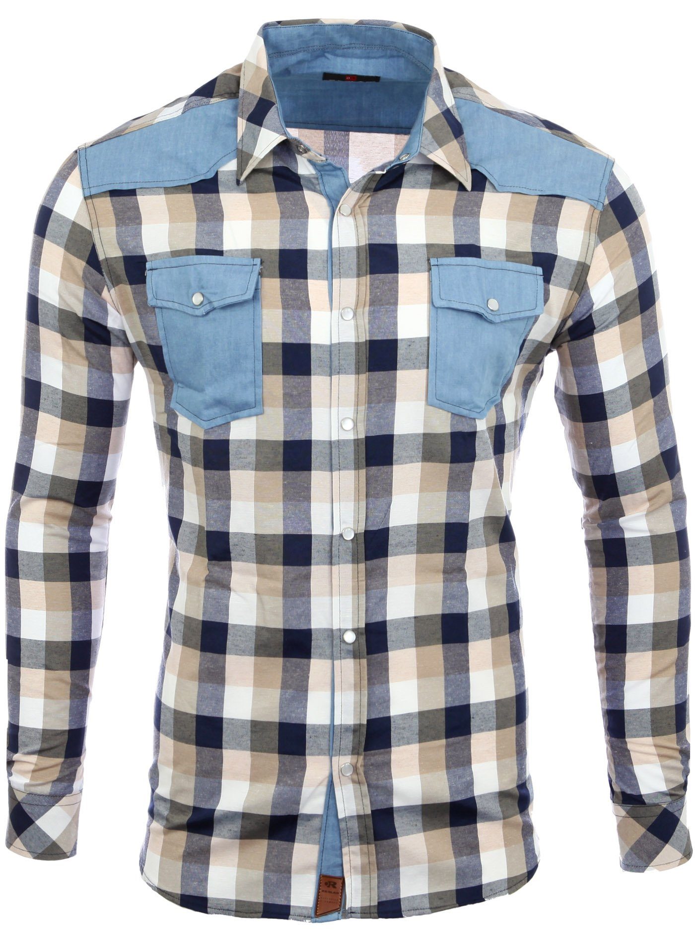 Reslad Langarmhemd Reslad Herren Hemd Karo