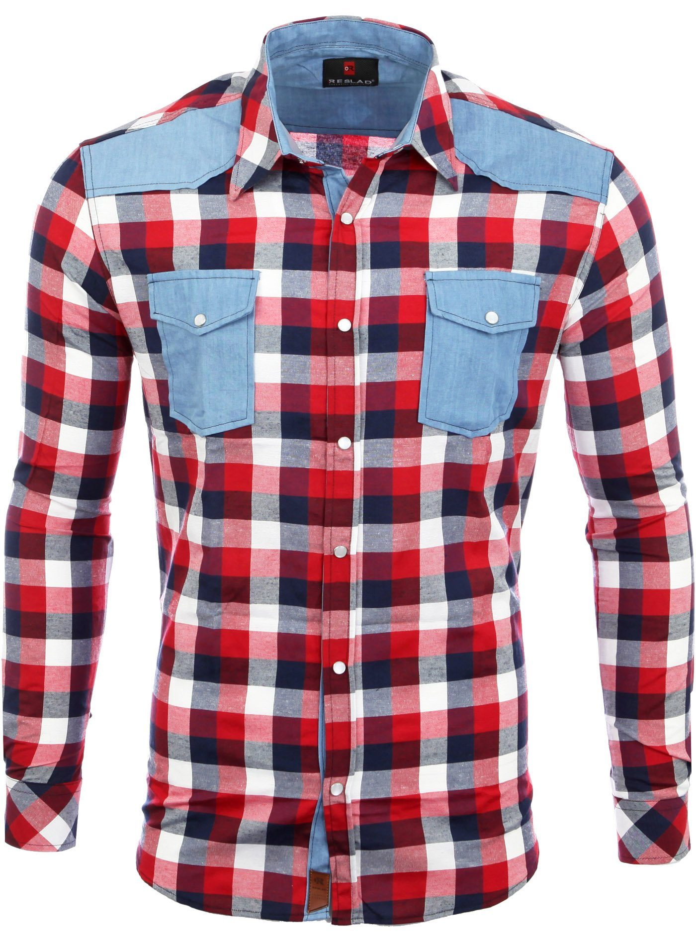 Reslad Langarmhemd Reslad Herren Hemd Karo
