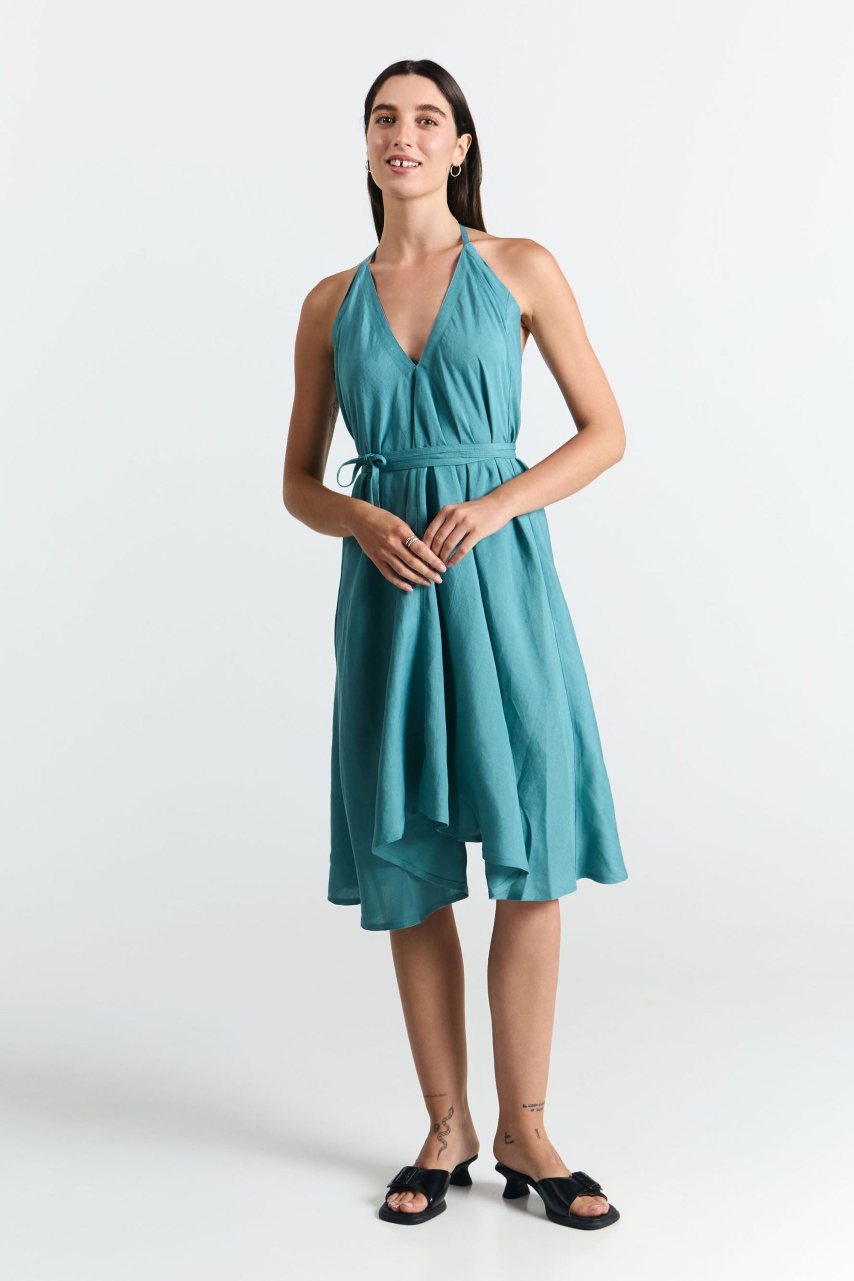 SUITE13LAB Damen vegan Kleid Mp Kurz Blau