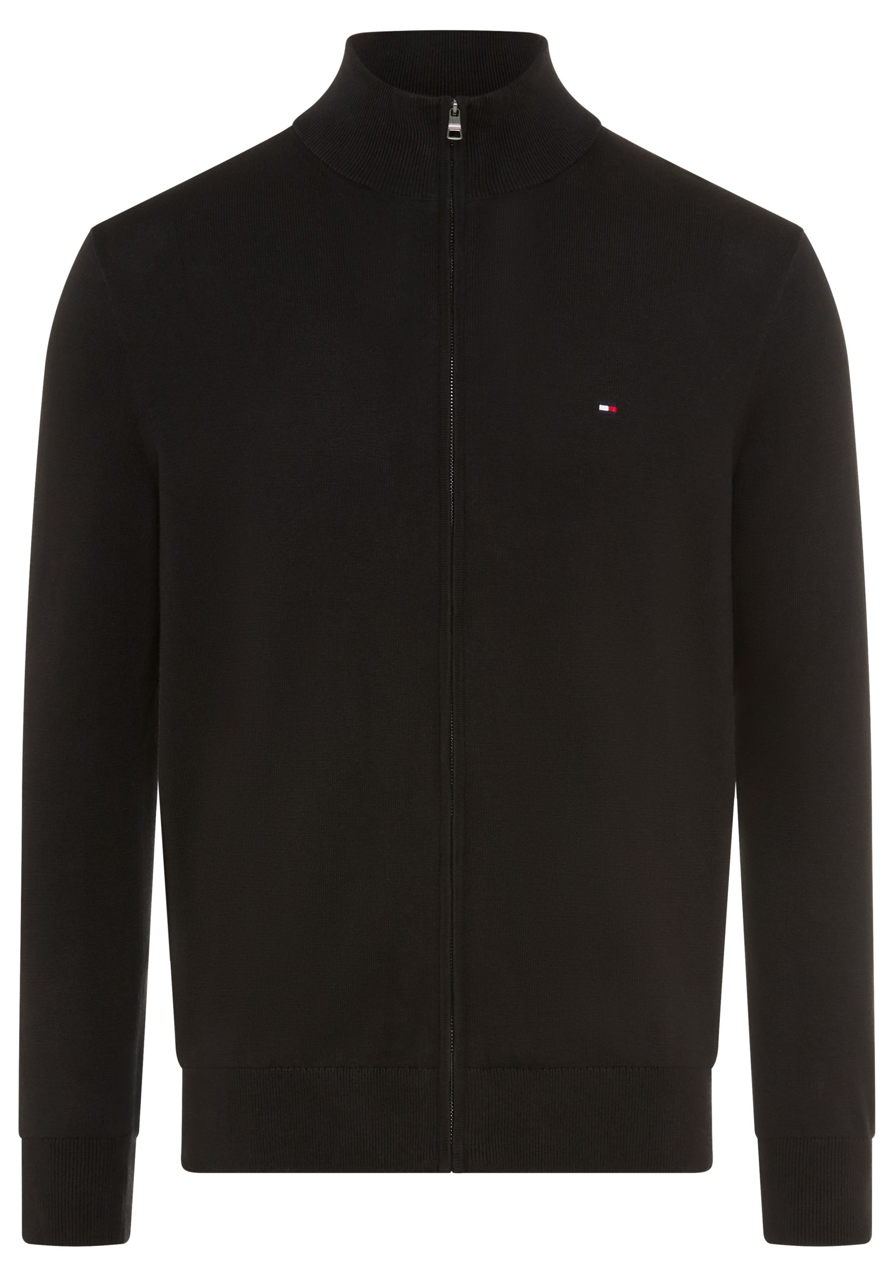 Tommy Hilfiger Strickjacke "ESSENTIAL COTTON ZIP THRU" mit Logostickerei