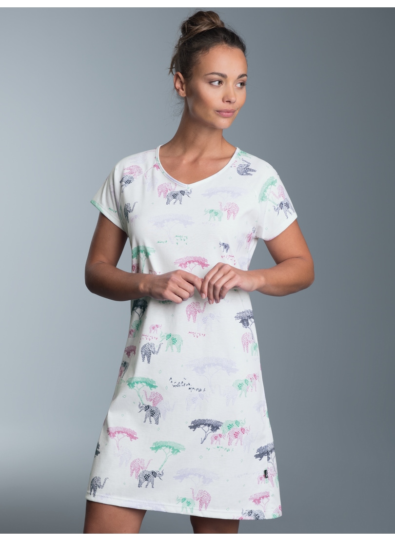 Trigema Nachthemd "TRIGEMA Nachthemd mit Allover Safari-Print" 1 Stk. tlg.