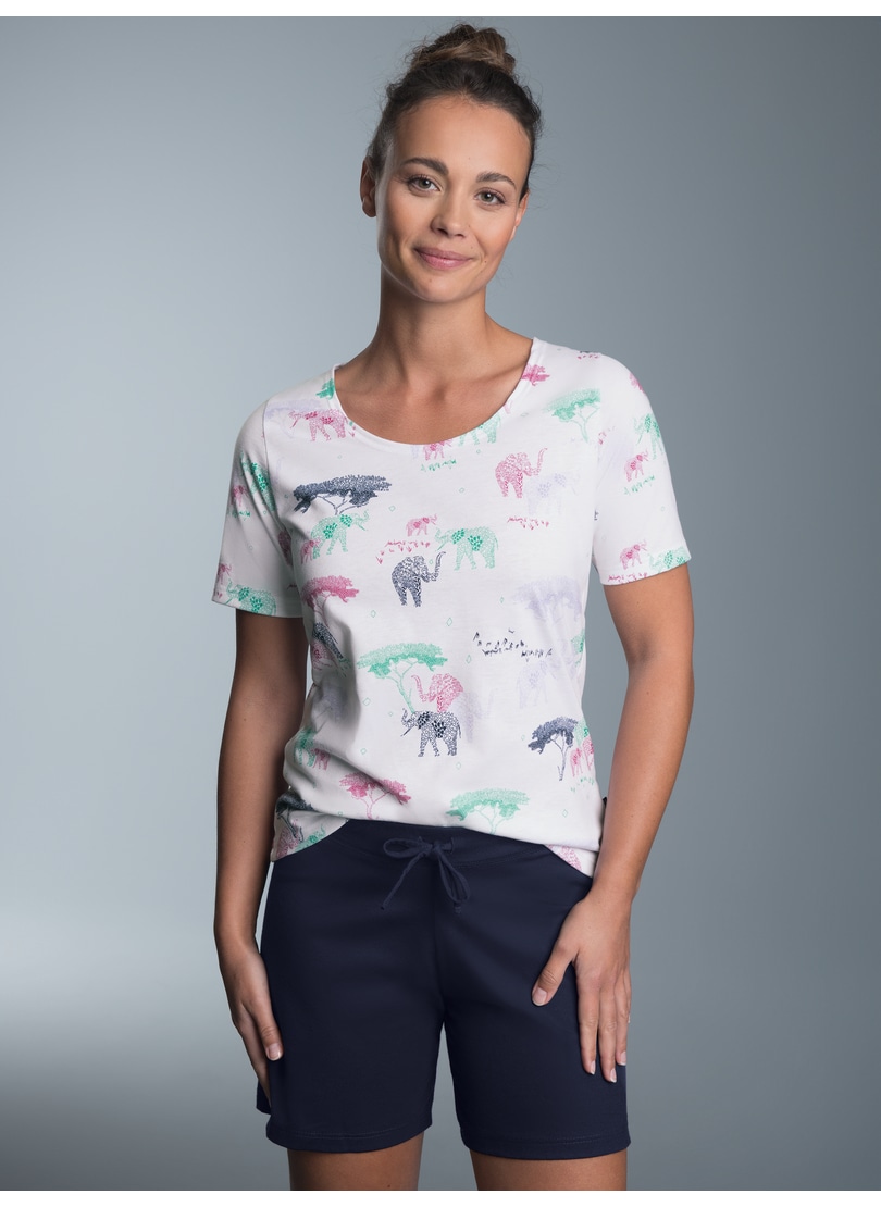 Trigema Schlafanzug "TRIGEMA Kurzer Schlafanzug mit Safari-Print" 1 Stk. tlg.