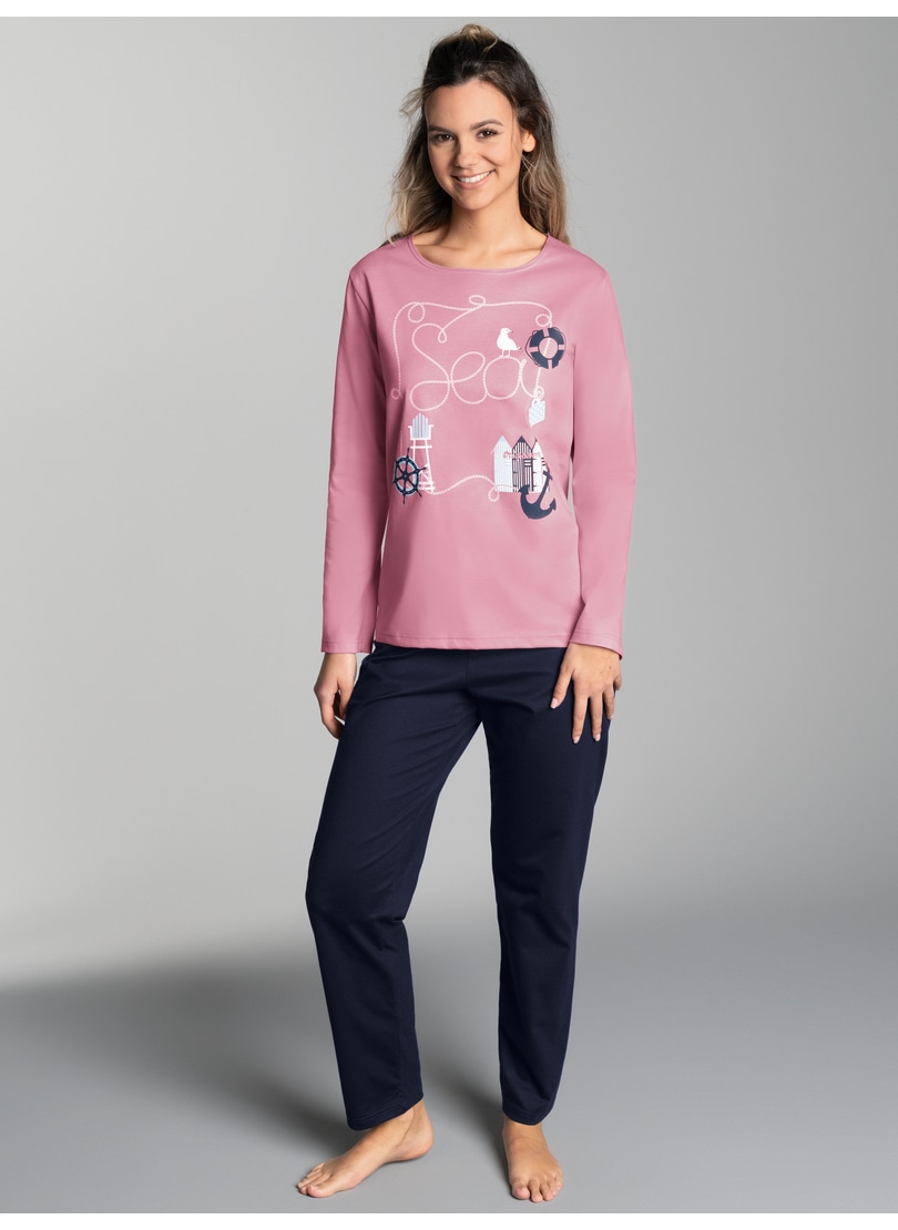 Trigema Schlafanzug "TRIGEMA Pyjama mit maritimem Print" 1 Stk. tlg.
