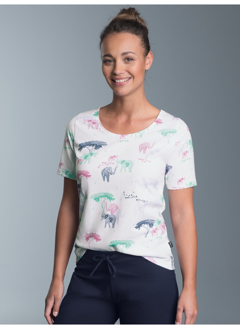 Trigema Schlafanzug "TRIGEMA T-Shirt mit Allover Safari-Print" 1 Stk. tlg.