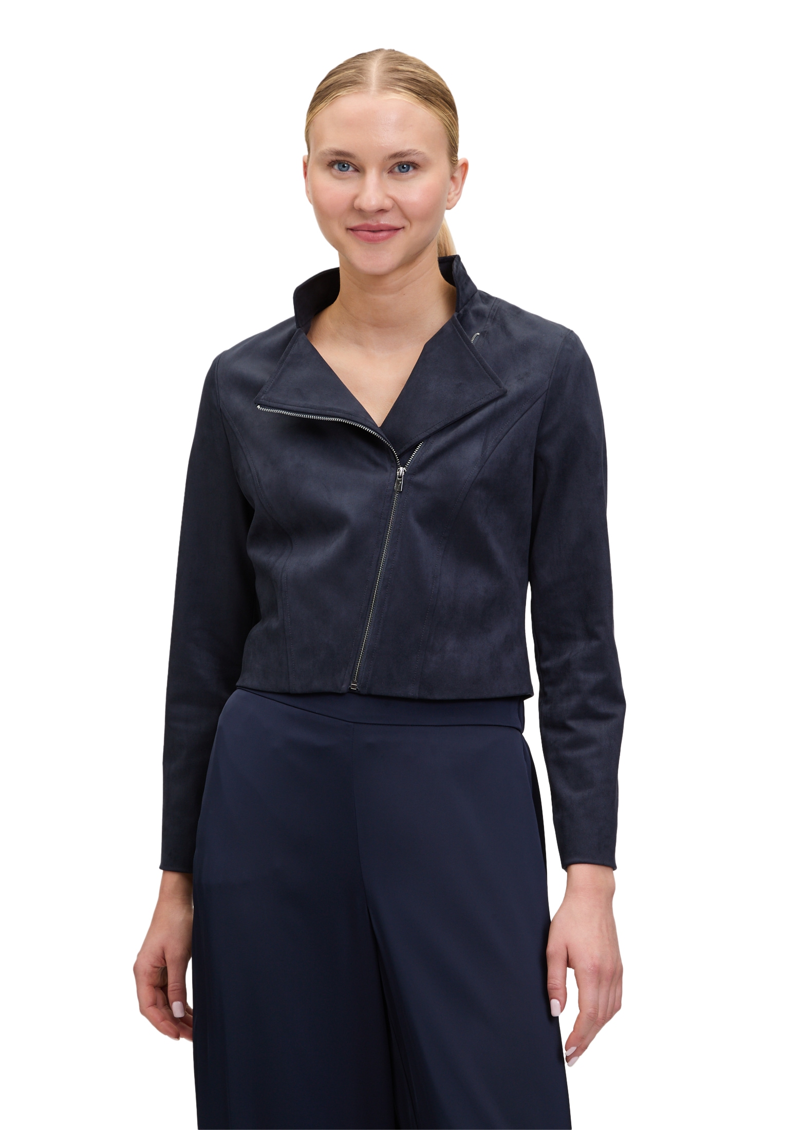 Vera Mont Jackenblazer "Damen Bikerjacke mit Reißverschluss" Reißverschluss
