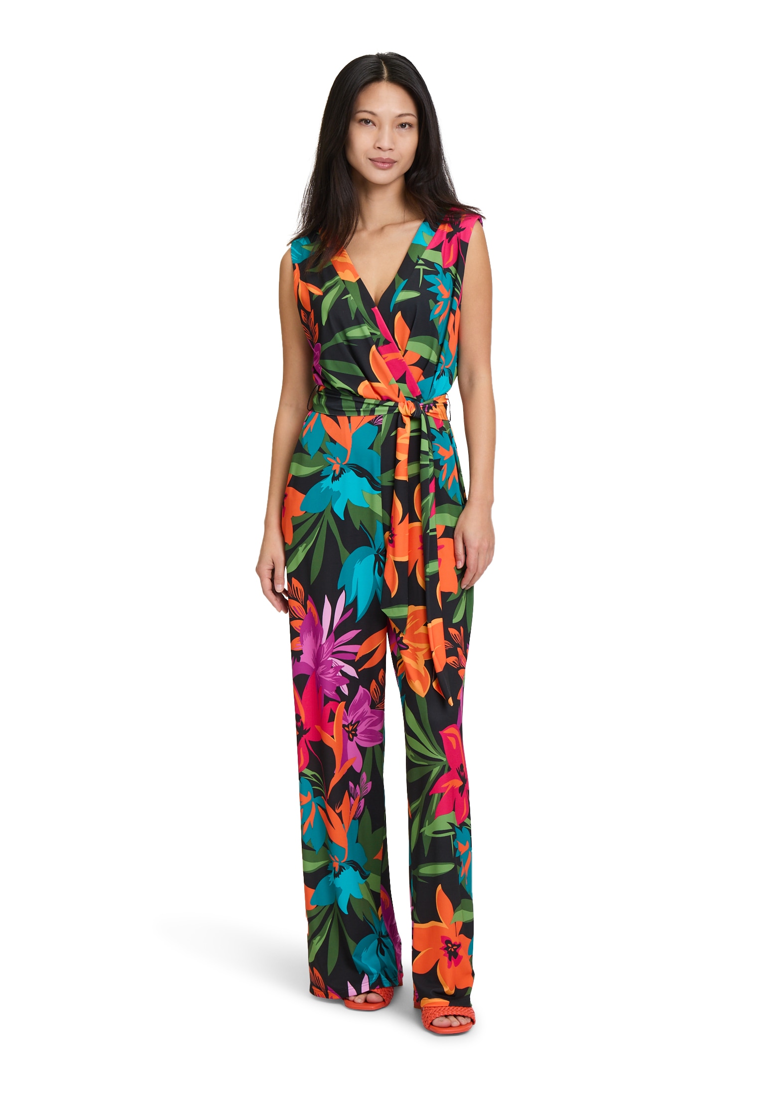 Vera Mont Overall "Damen Jumpsuit mit Bindegürtel" 1 Stk. tlg. Druck