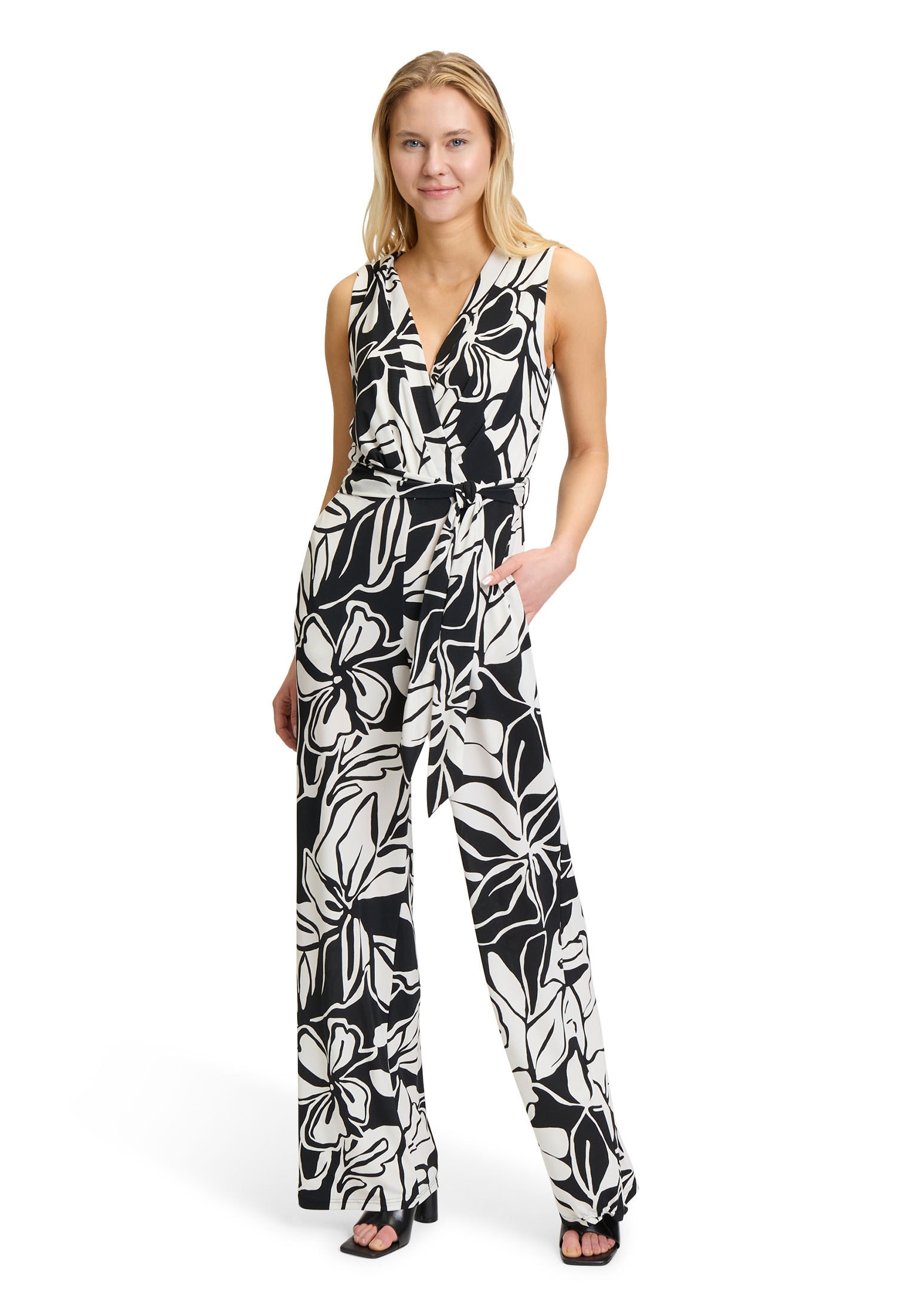 Vera Mont Overall "Damen Jumpsuit mit Bindegürtel" 1 Stk. tlg. Druck