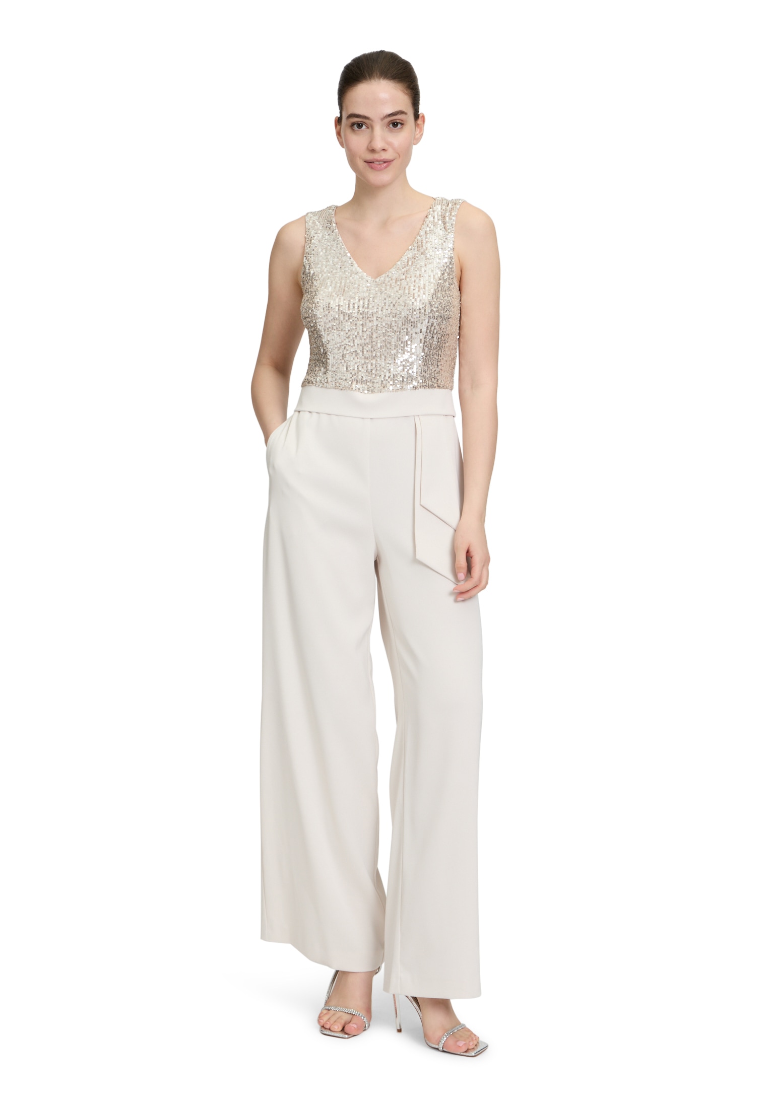 Vera Mont Overall "Damen Jumpsuit mit Pailletten" 1 Stk. tlg. Nahtführung