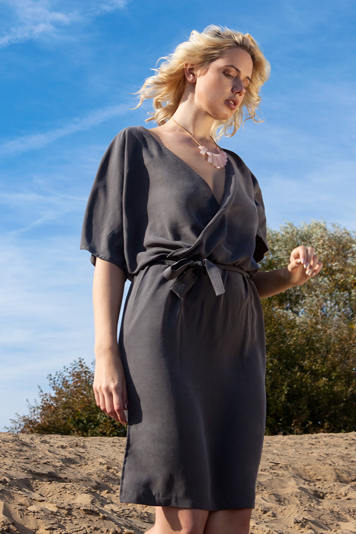 WiDDA Damen vegan Kleid Grau