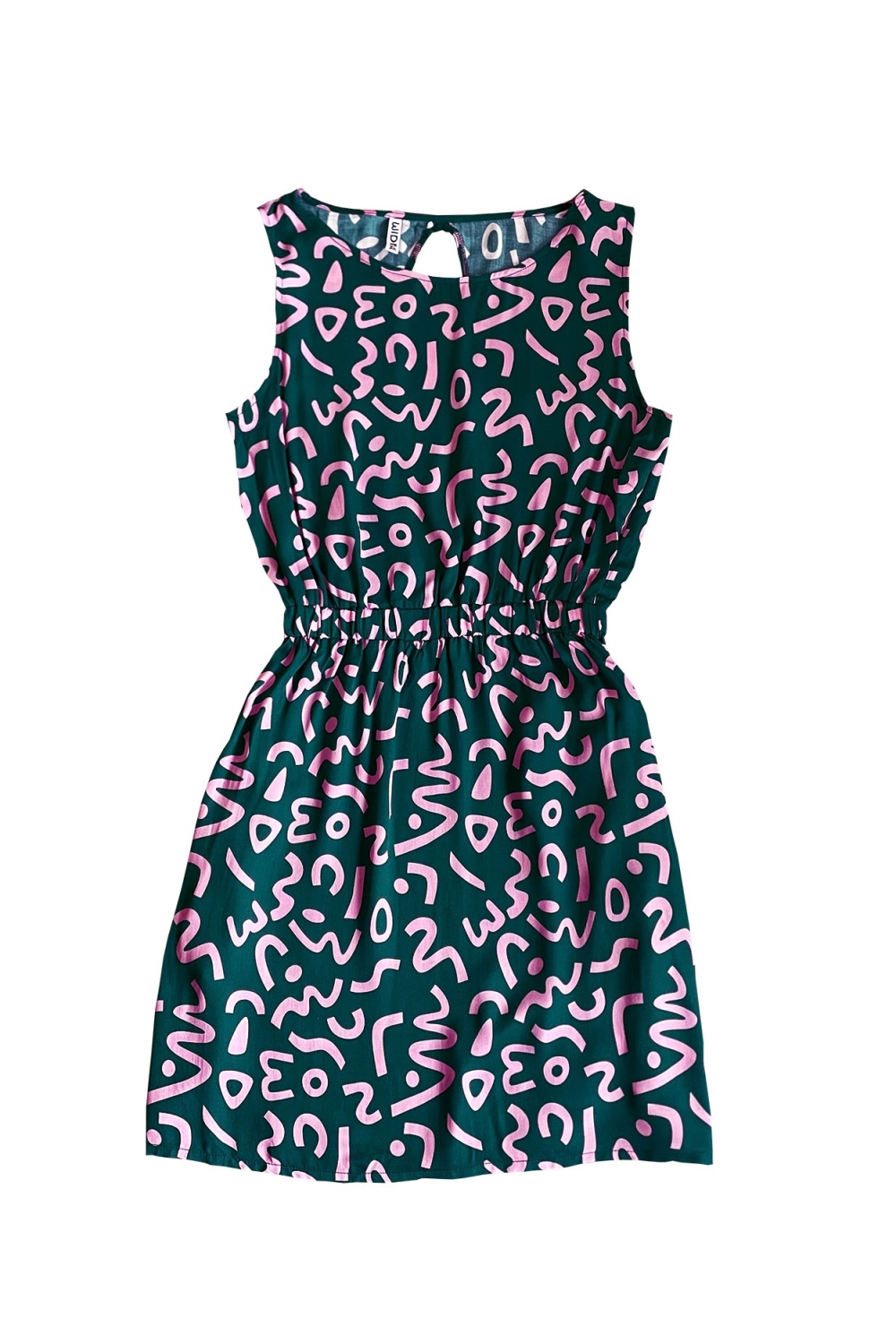 WiDDA Damen vegan Kleid Riva Forms Petrol/Grafik