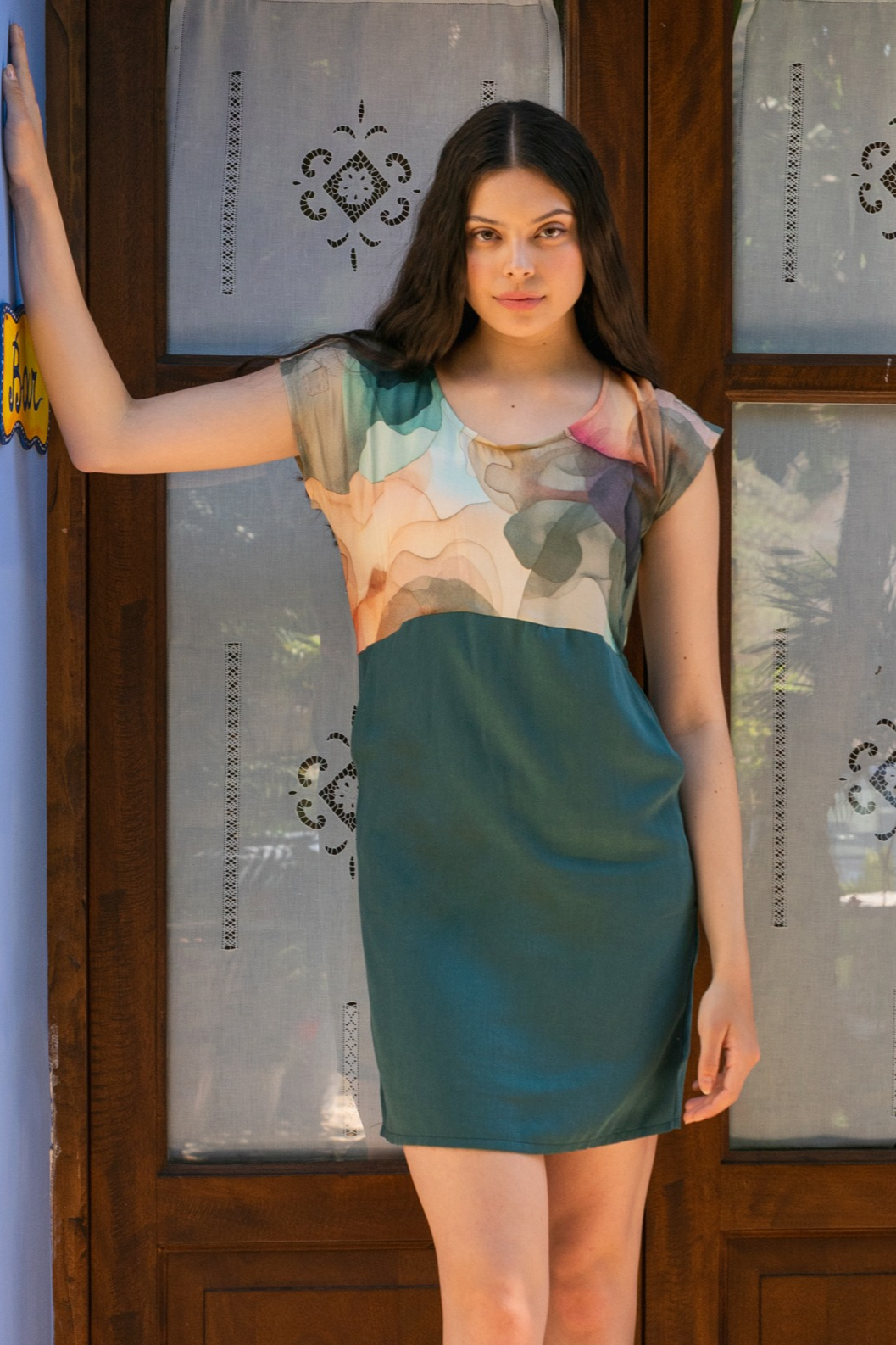 Widda Damen vegan Kleid Too Clouds Petrol