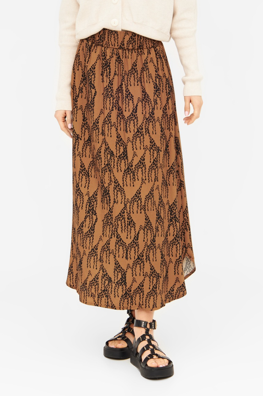 Widda Damen vegan Rock Julip Giraffe Print Ocker