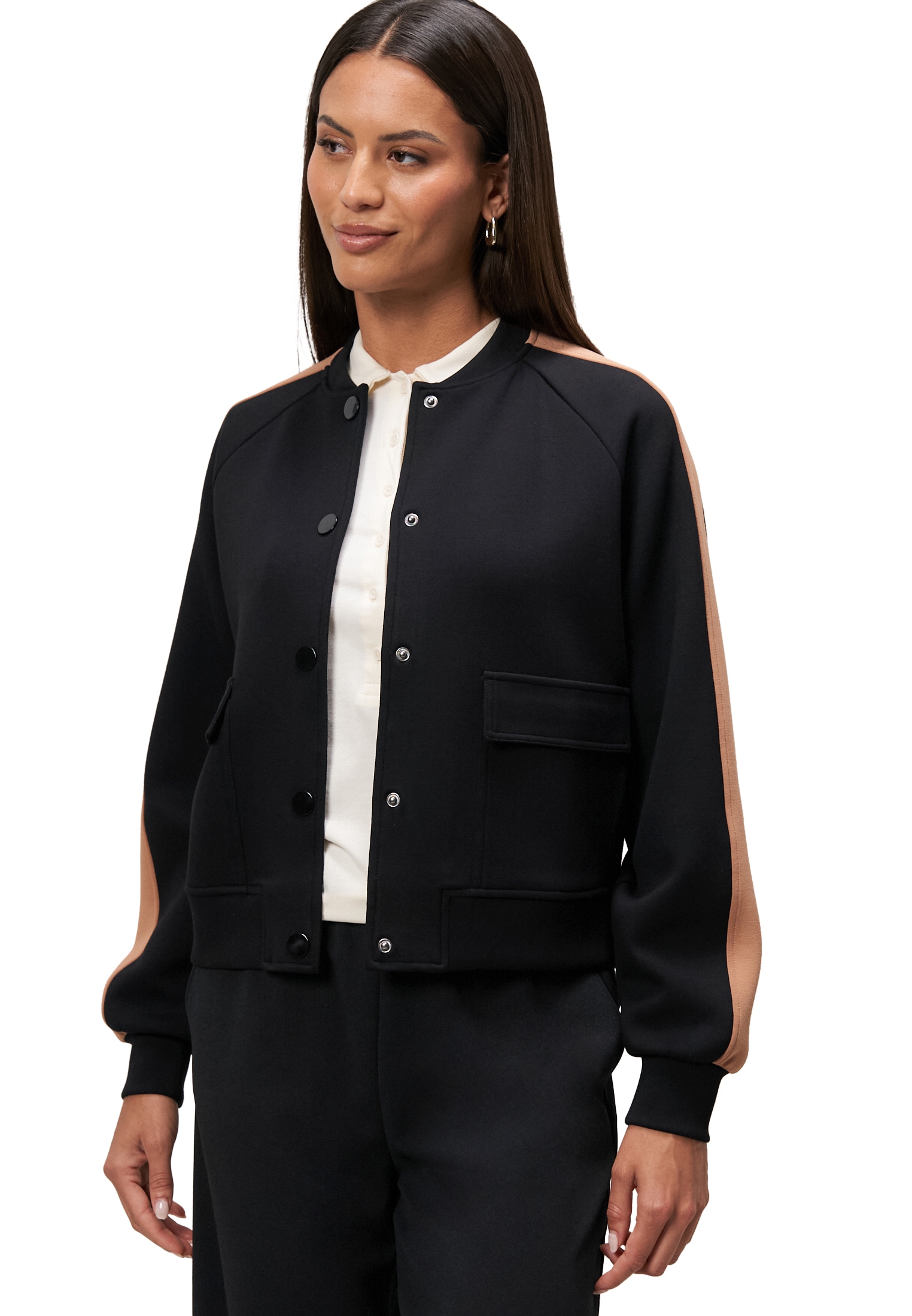 Zero Jackenblazer "Damen Jacke mit Kontraststreifen" Knopfleiste