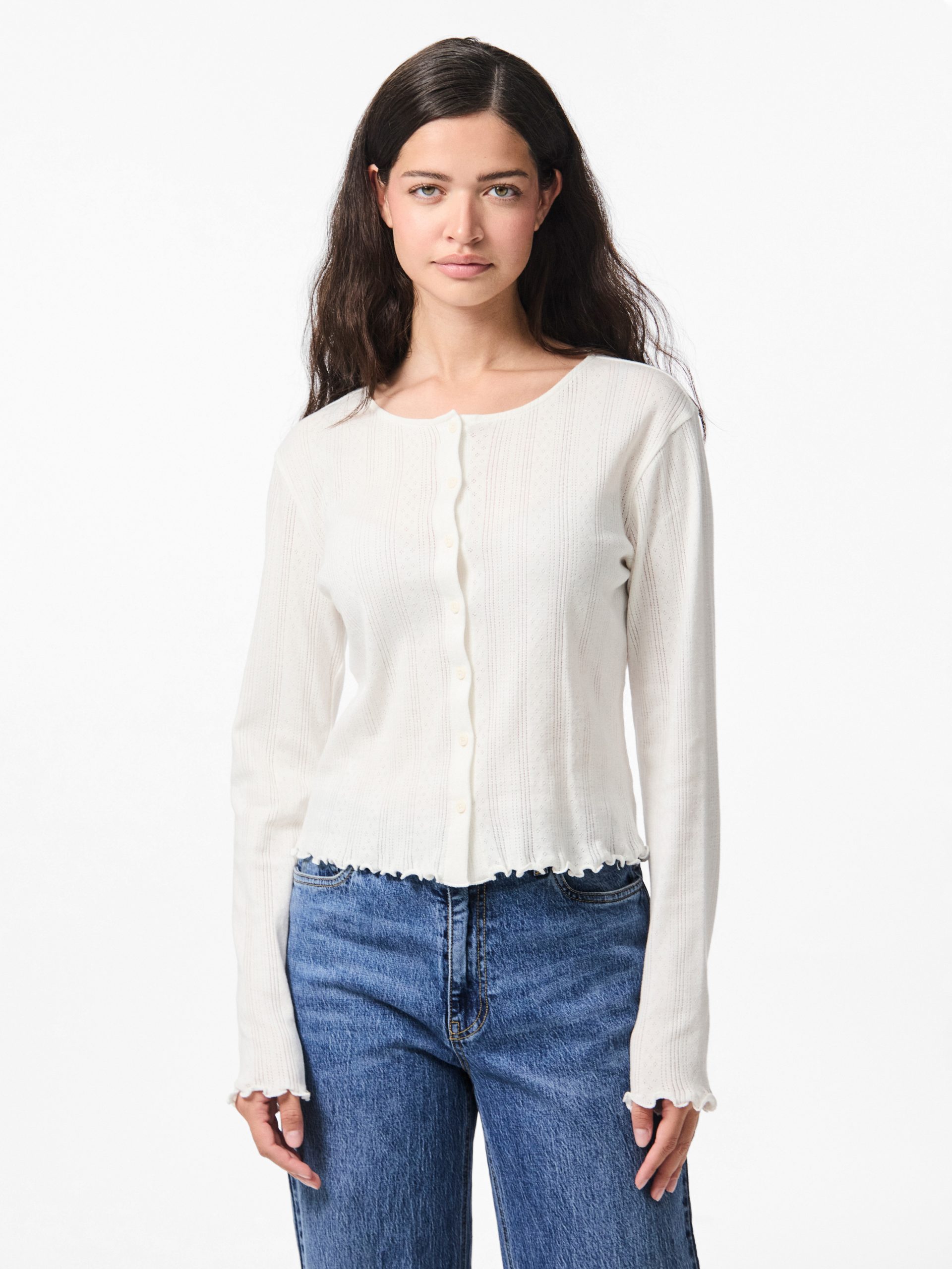 pieces Strickjacke "PCMARIE LS POIN CARDIGAN JRS NOOS BC"