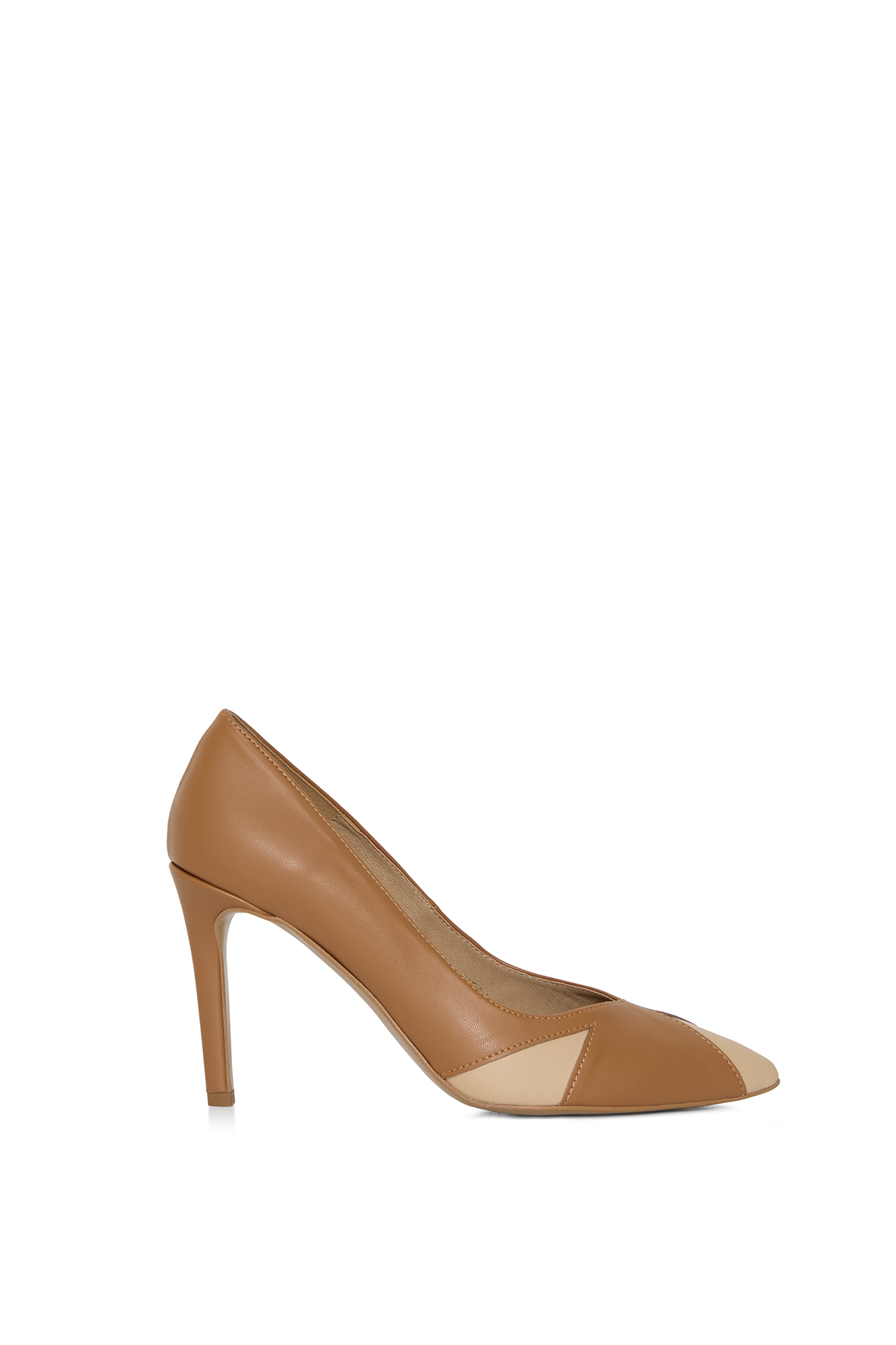 AGAZI Damen vegan Pumps Ivo Karamell & Mandel Braun