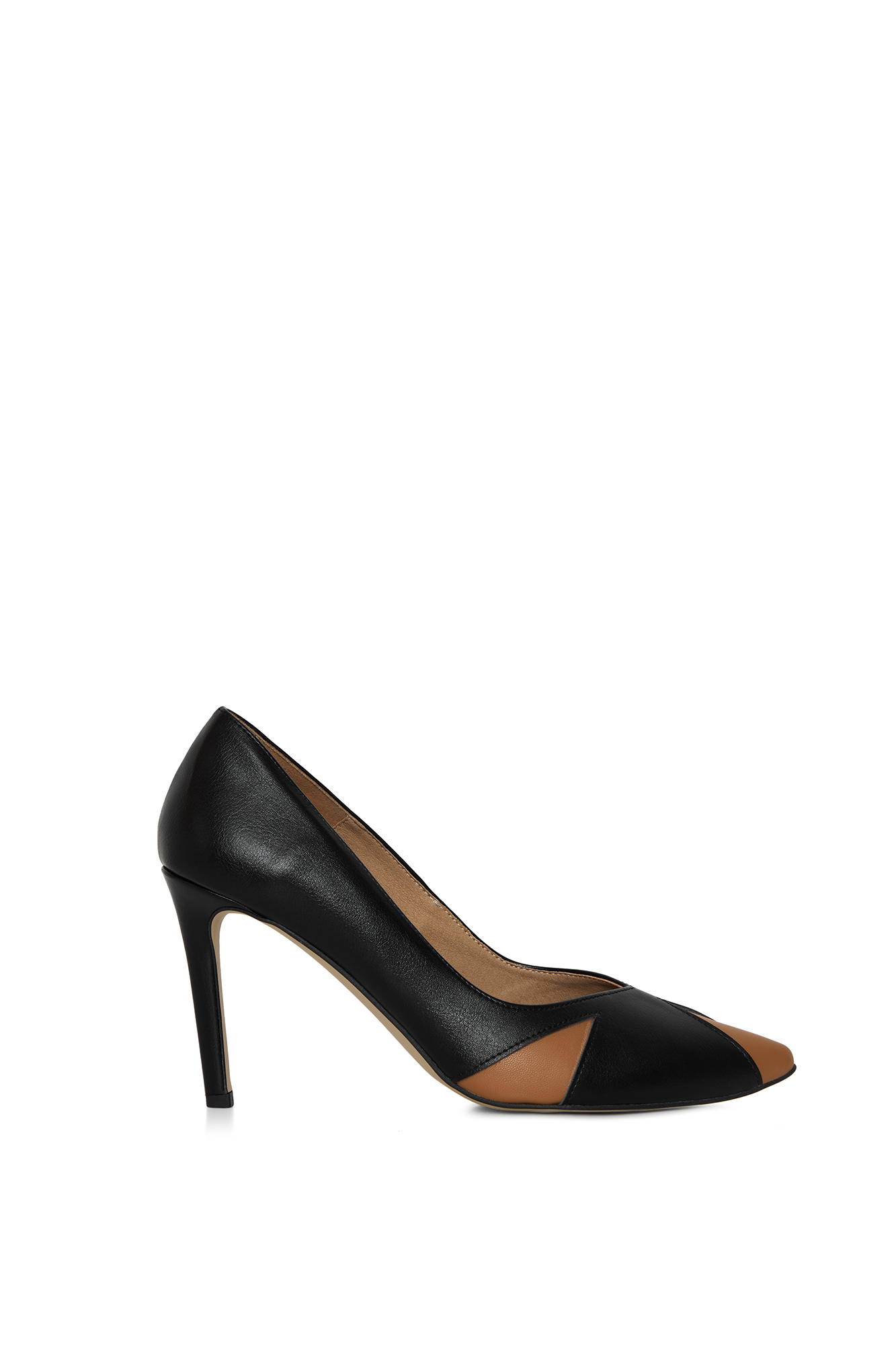AGAZI Damen vegan Pumps Ivo Schwarz & Karamell