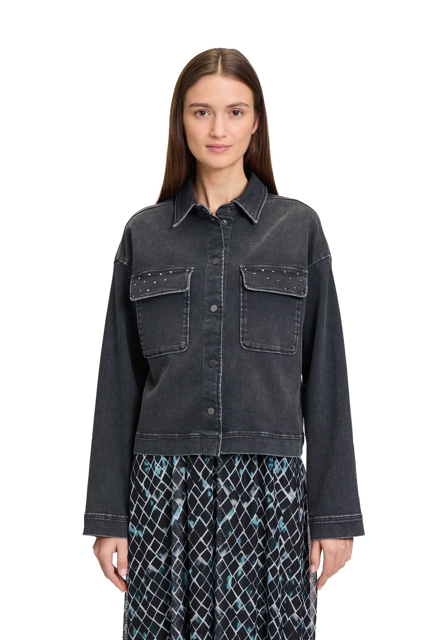 Betty&Co Jackenblazer "Damen Jeansjacke mit aufgesetzten Taschen"