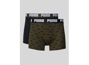 Boxershorts mit elastischem Label-Bund im 2er-Pack