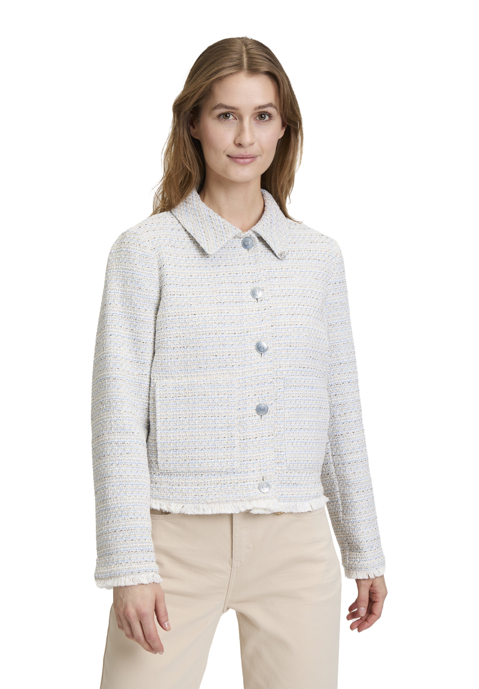 Cartoon Jackenblazer "Damen Tweedblazer mit Fransen" Material