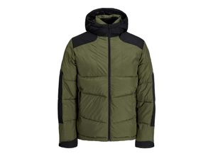 Jack & Jones Jacke Otis Puffer Übergangsjacke mit Kapuze und Kordelzug