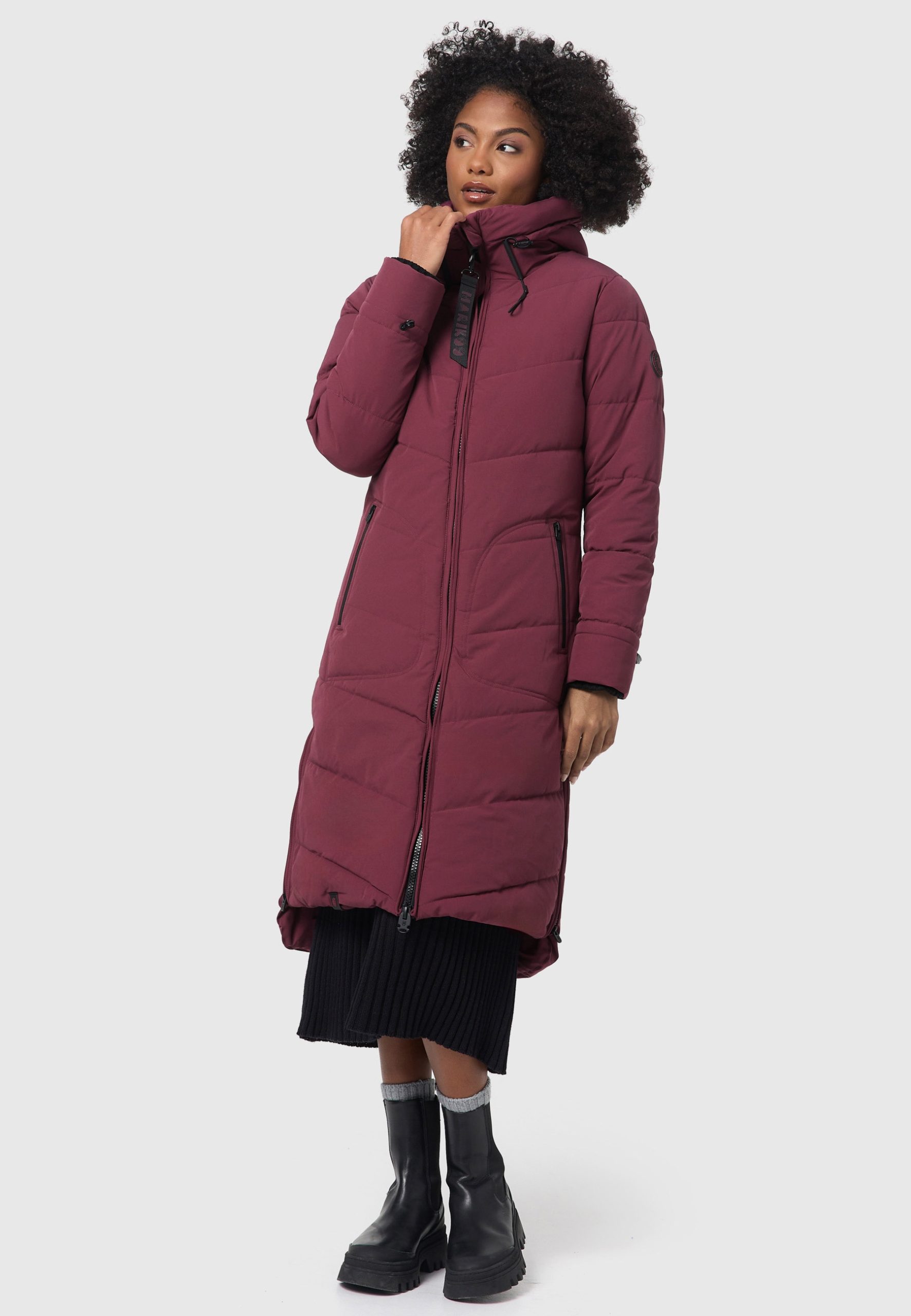 Marikoo Winterjacke "Benikoo" mit Kapuze langer Winter Mantel gesteppt