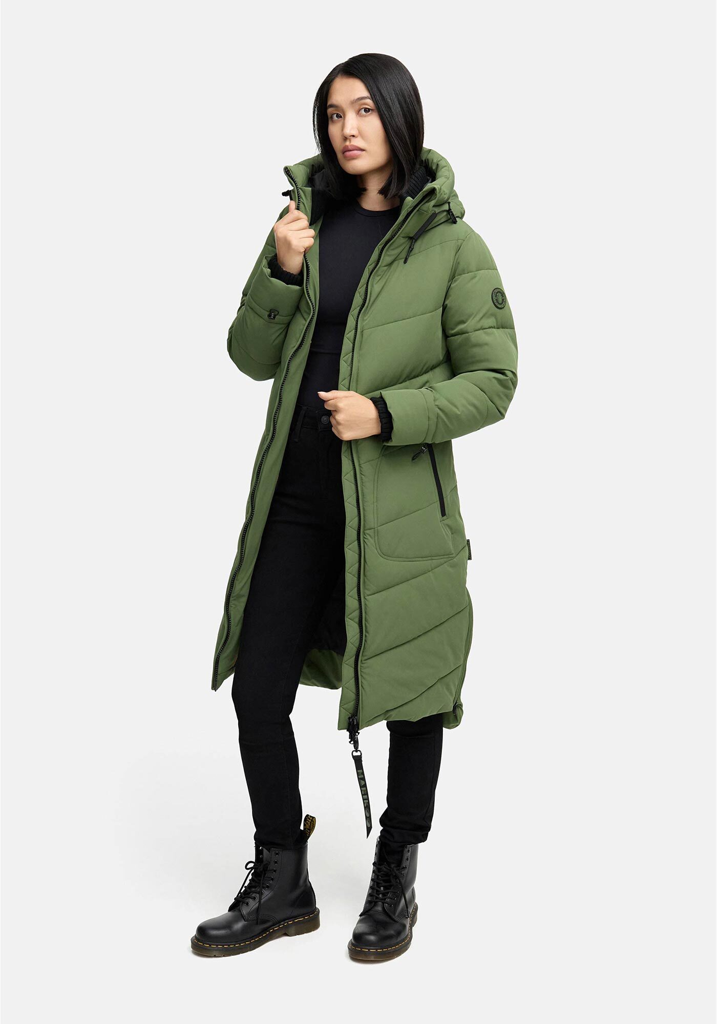 Marikoo Winterjacke "Benikoo" mit Kapuze langer Winter Mantel gesteppt