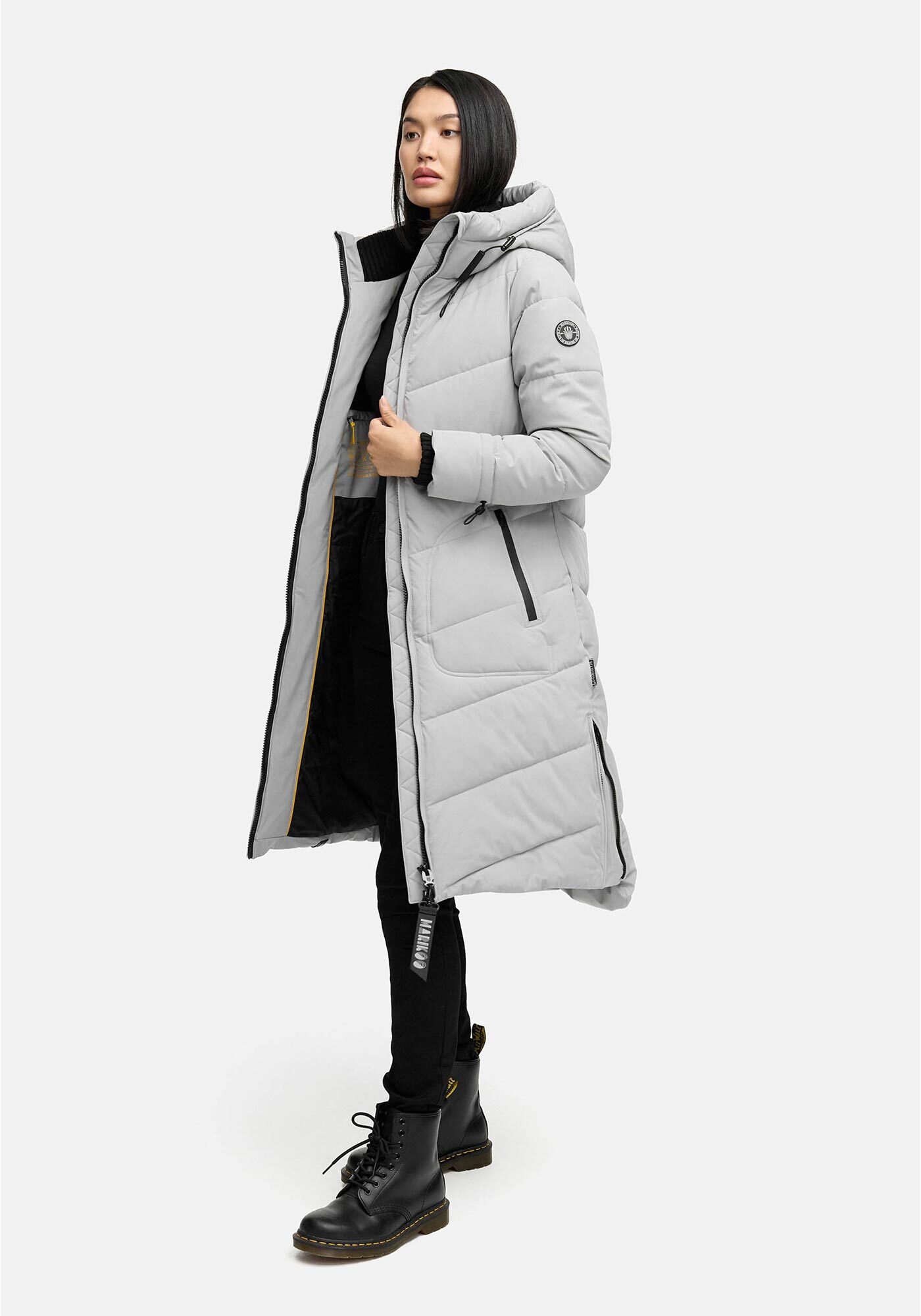 Marikoo Winterjacke "Benikoo" mit Kapuze langer Winter Mantel gesteppt