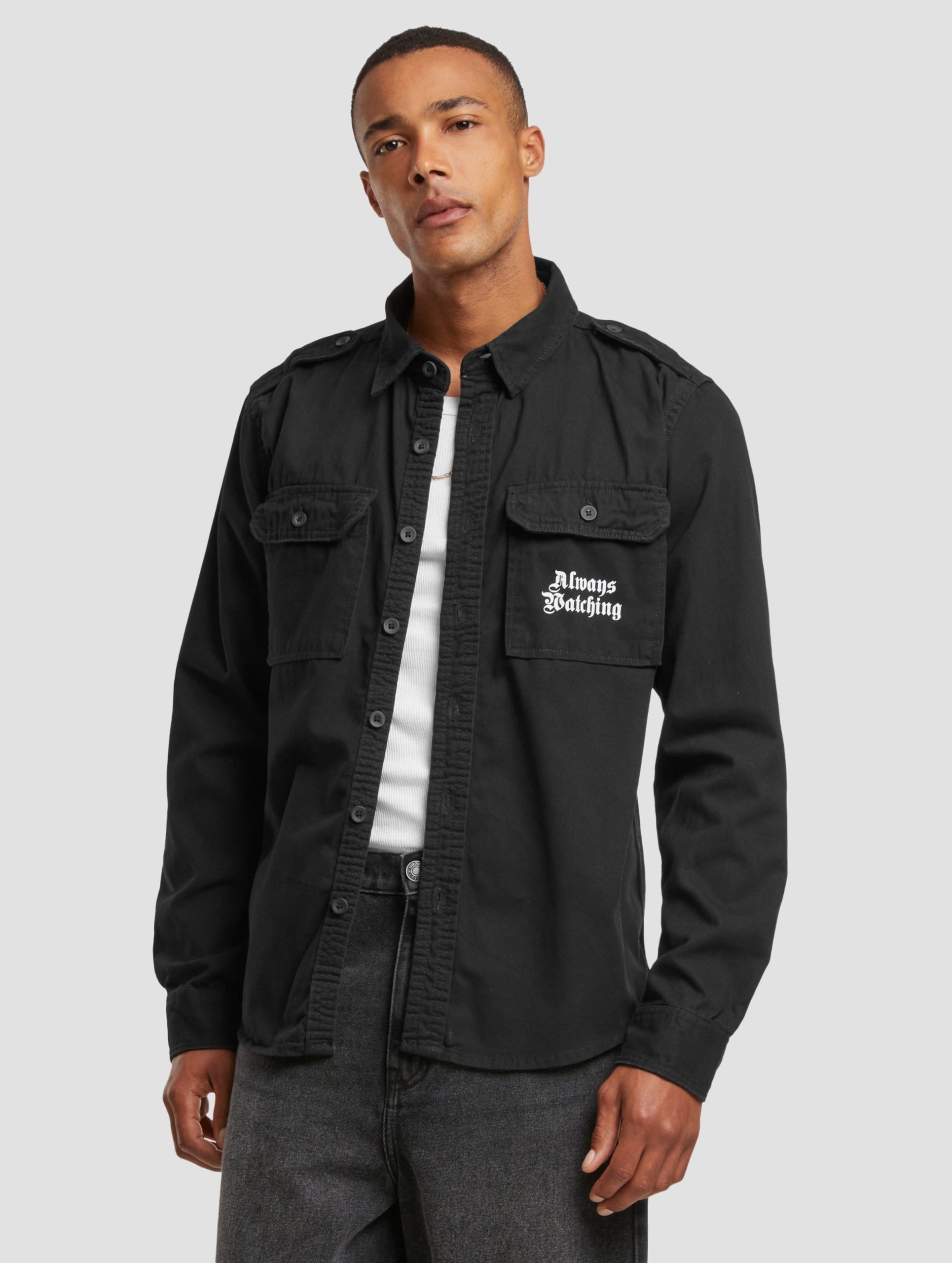 Mister Tee Always Watching Vintage Shirt Longsleeve Hemd