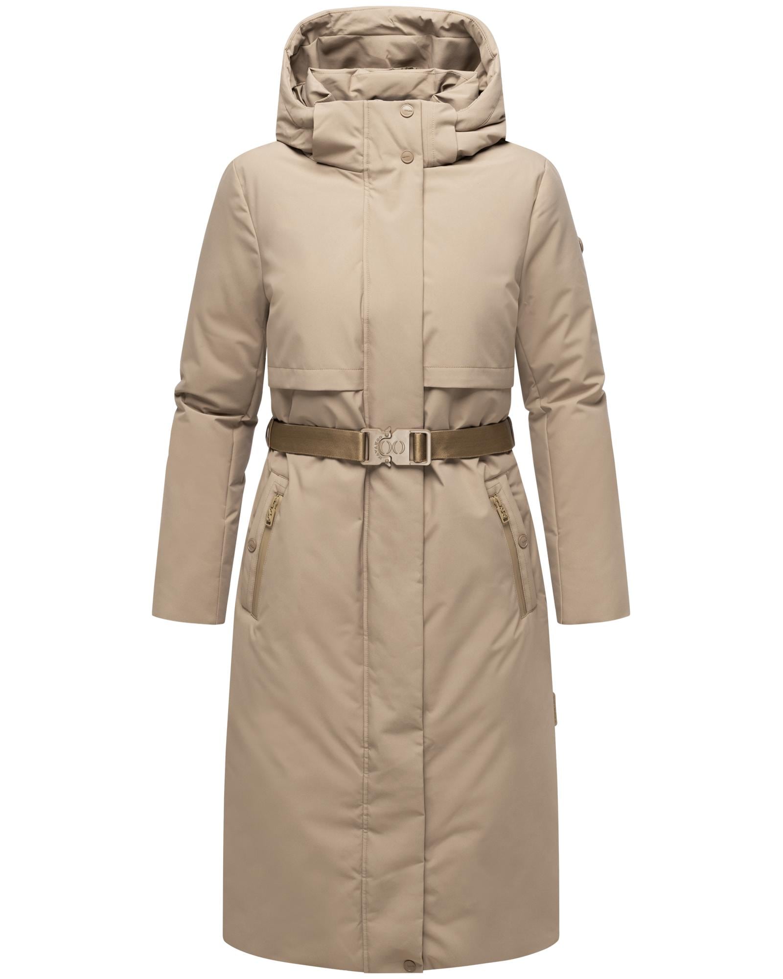 Navahoo Wintermantel "Waldbummler 14" Wasserdichter Winterparka mit Kapuze und Taillengürtel