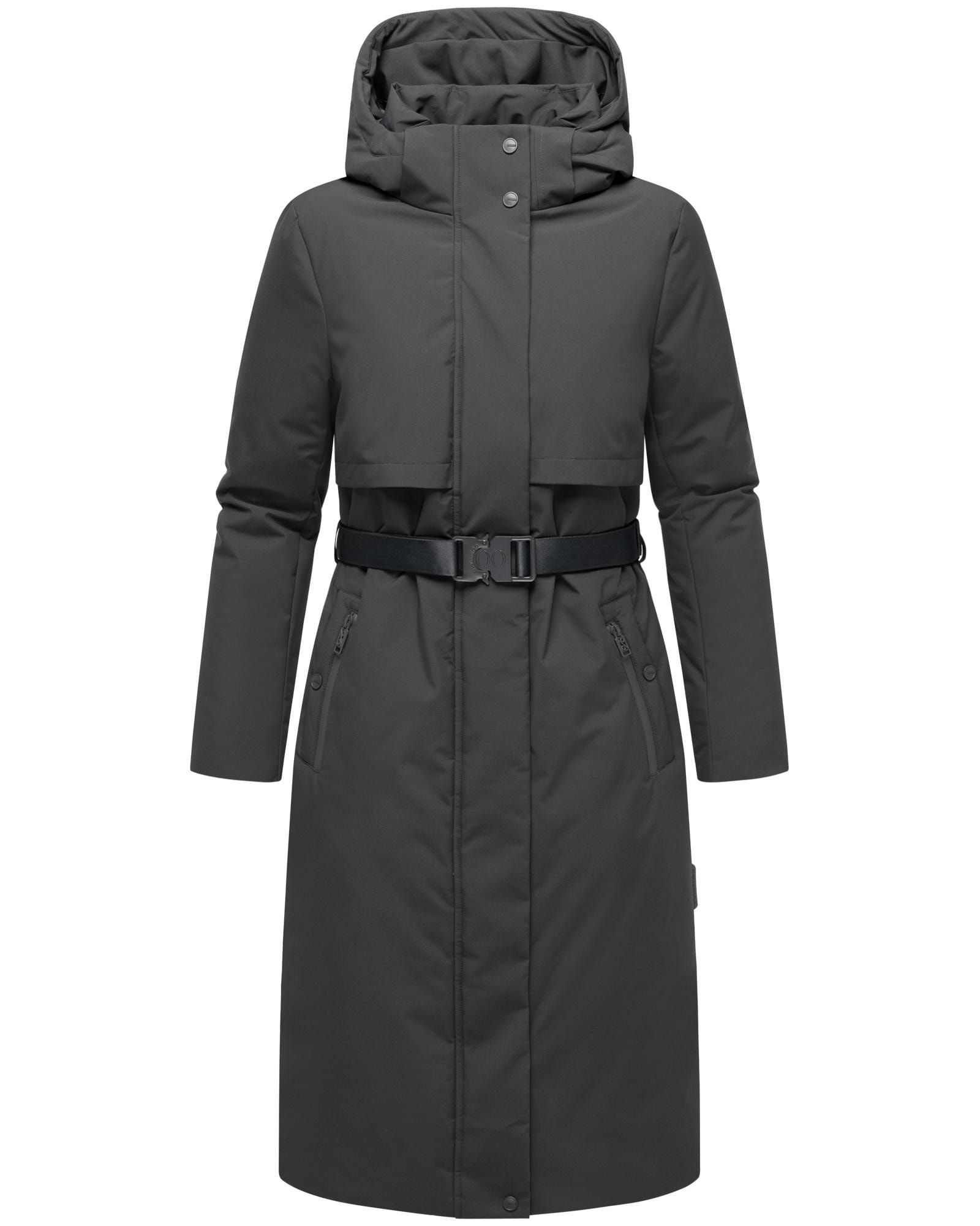 Navahoo Wintermantel "Waldbummler 14" Wasserdichter Winterparka mit Kapuze und Taillengürtel