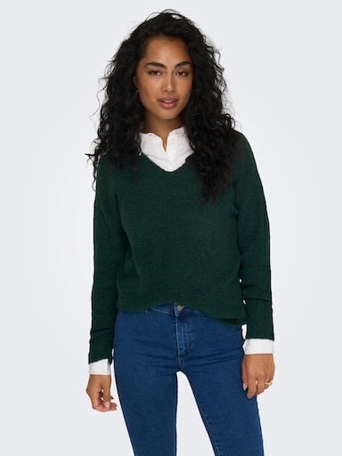 ONLY V-Ausschnitt-Pullover "ONLCAMILLA V-NECK L/S PULLOVER KNT NOOS"