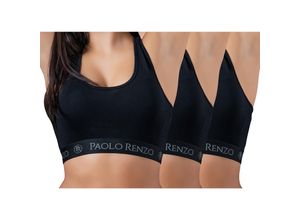 Paolo Renzo® Damen Baumwoll-Bustier SPORT LINE 3 Paar - Größe S - Grau