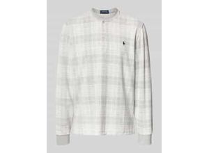 Pyjama-Oberteil mit Knopfleiste und Label-Stitching