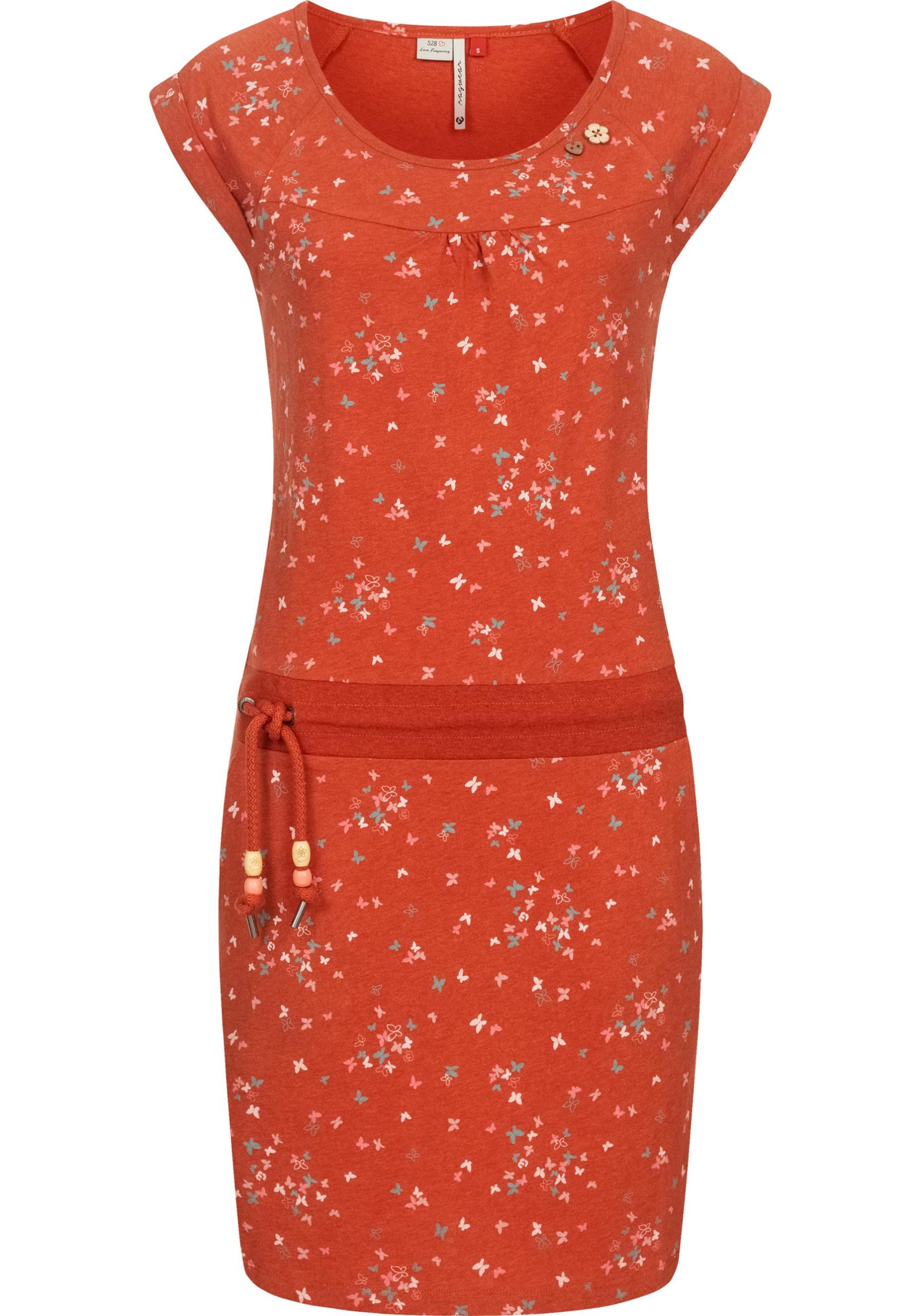 Ragwear Sommerkleid "Penelope" Eingrifftaschen leichtes Baumwoll Kleid mit Print