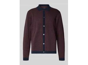 Regular Fit Strickjacke mit Umlegekragen