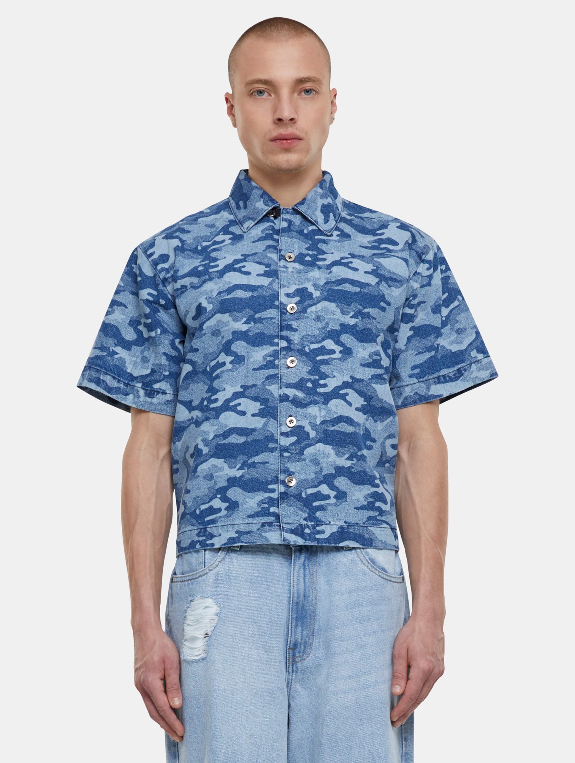 Urban Classics Laser Camo Printed Boxy Hemd