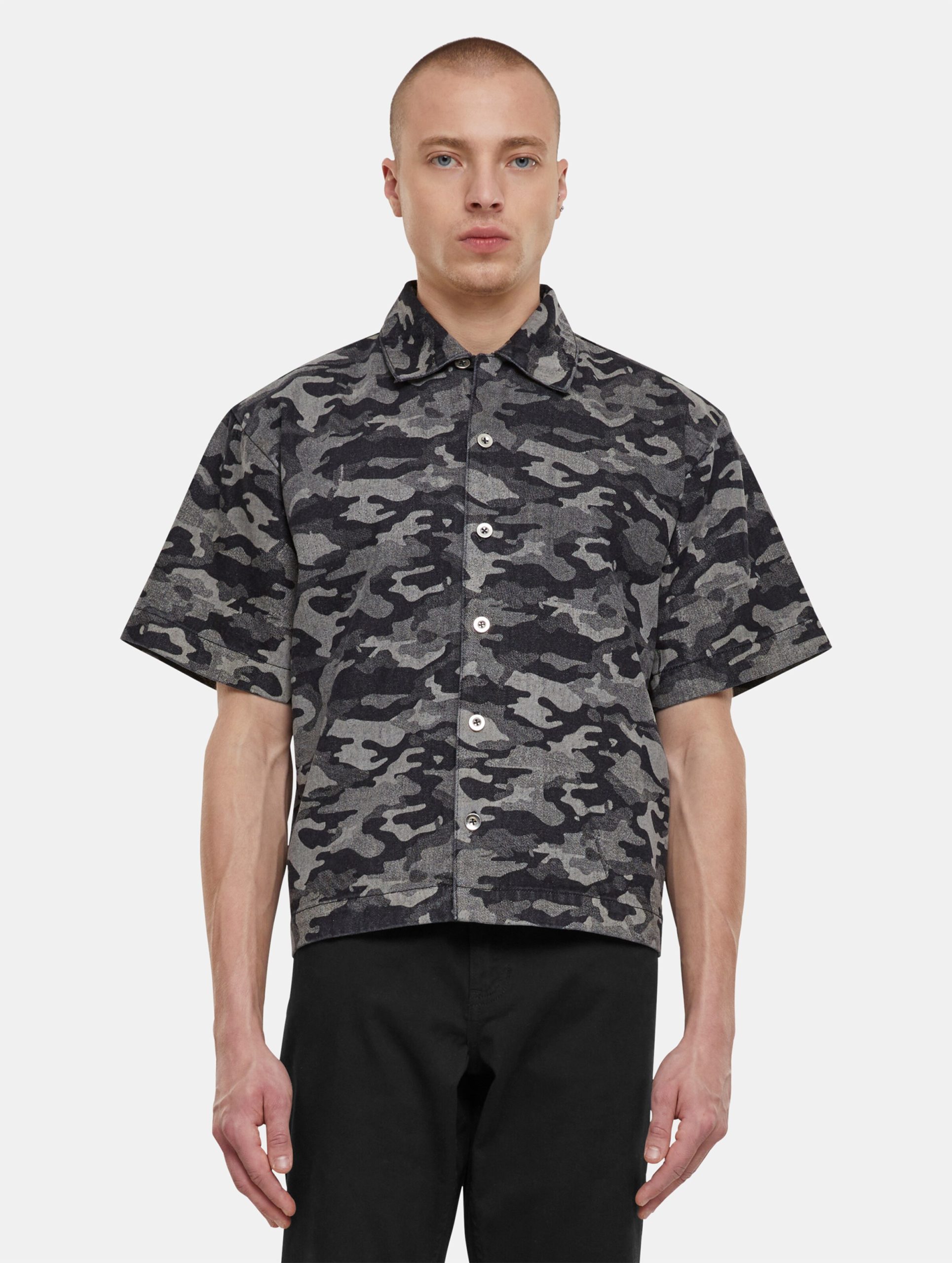 Urban Classics Laser Camo Printed Boxy Hemd