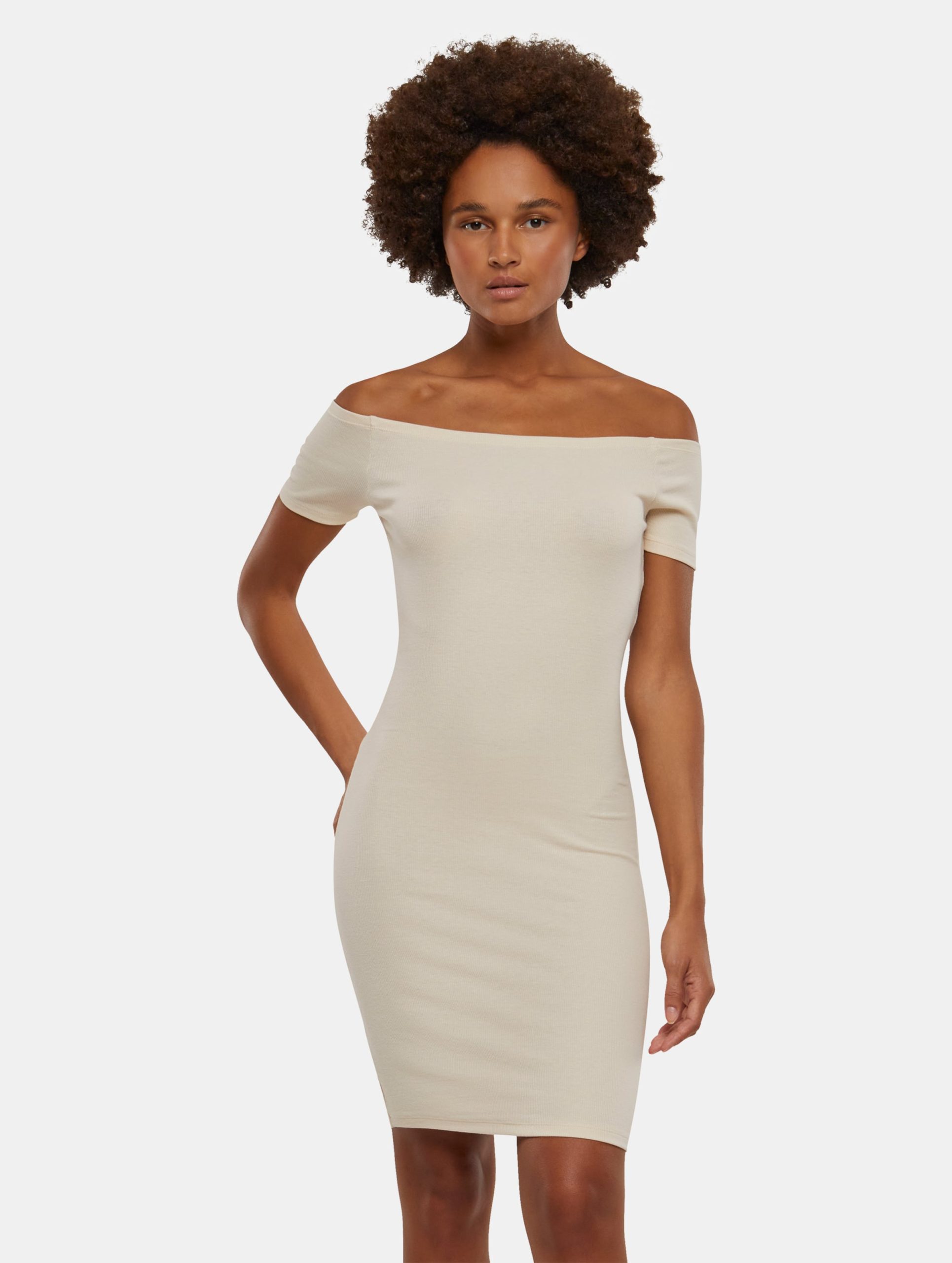 Urban Classics Off Shoulder Rib Kleid