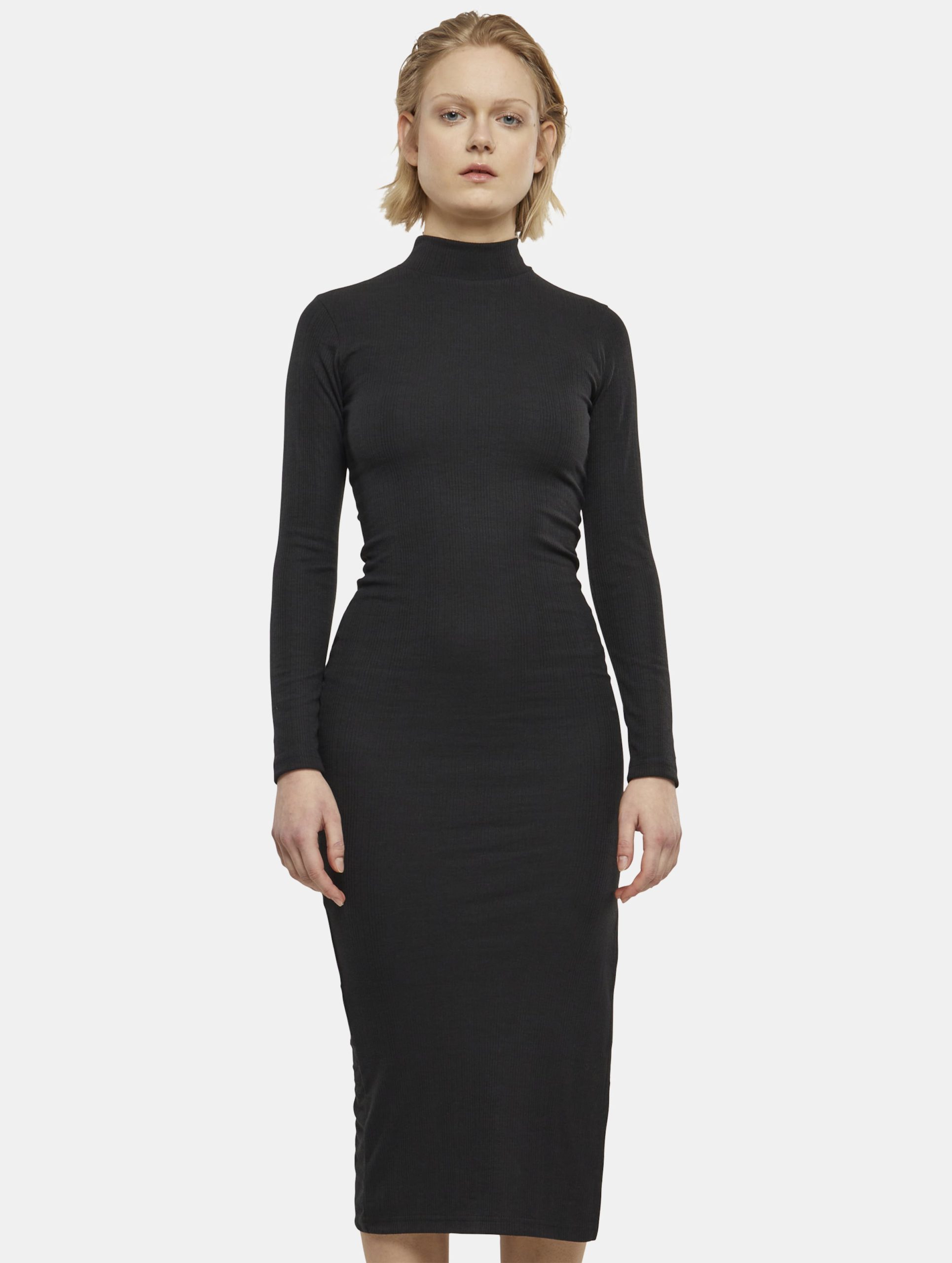 Urban Classics Rib Longlseeve Mockneck Kleid
