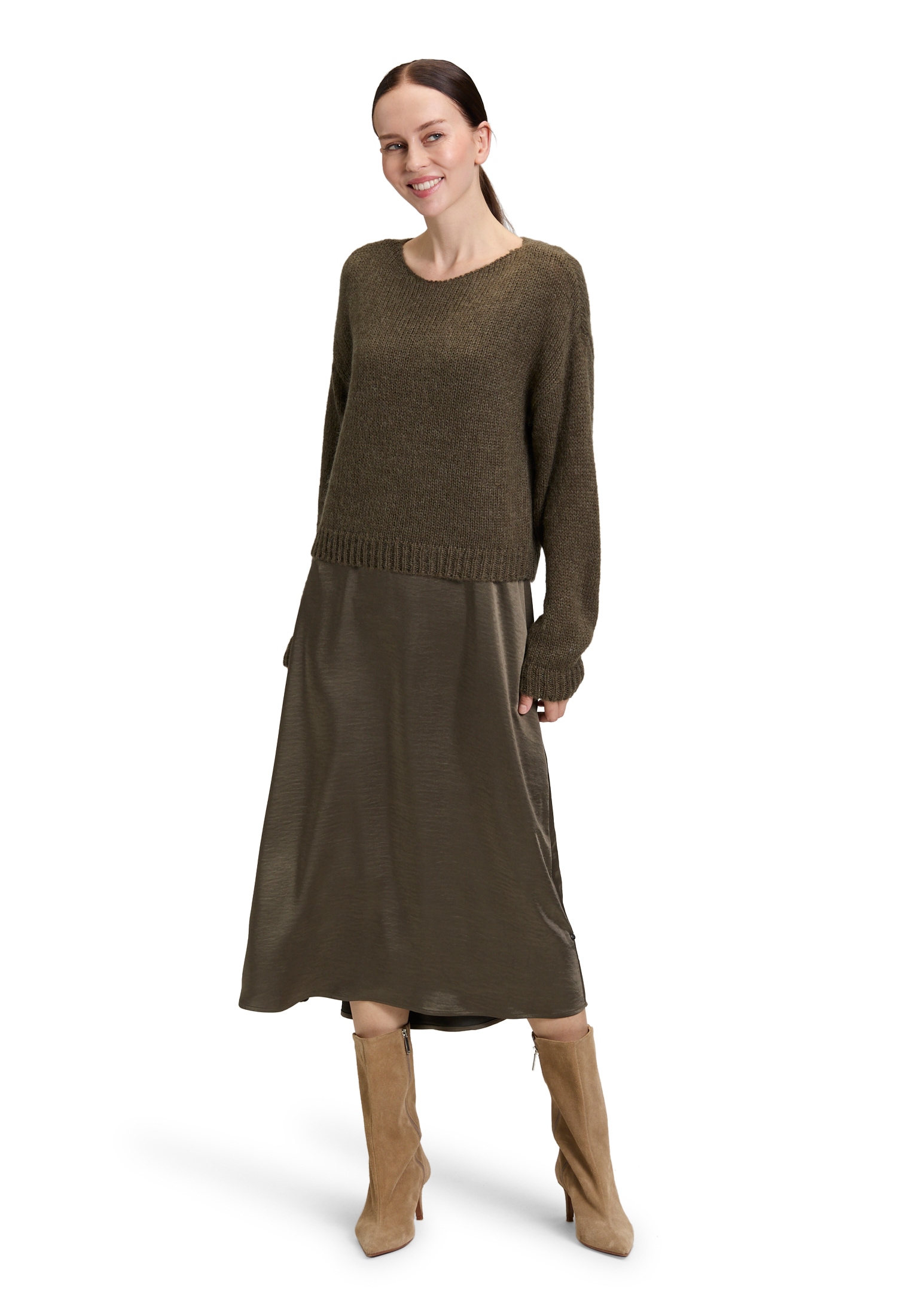 Vera Mont Druckkleid "Damen Casual-Kleid zweiteilig" Ohne Tasche Materialmix