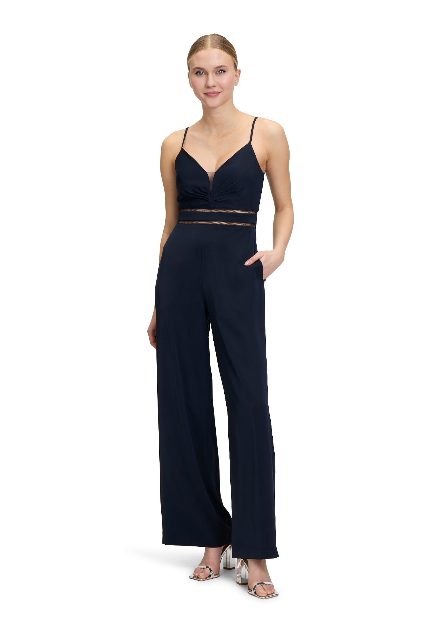 Vera Mont Overall "Damen Jumpsuit mit Cut-Outs", 1 Stk. Aufgesteppte Bänder
