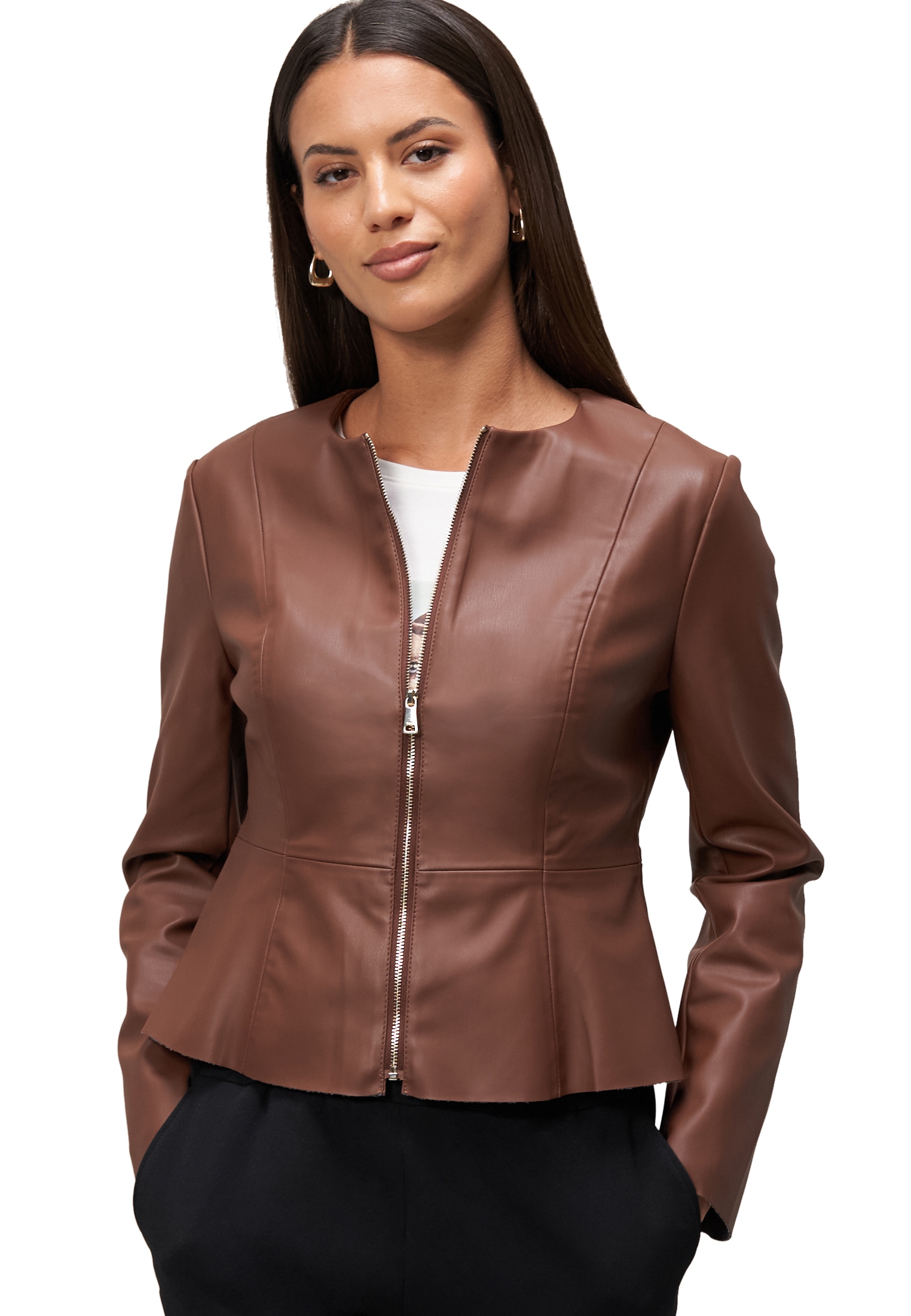 Zero Jackenblazer "Damen Blazer-Jacke in Lederoptik" weiteres Detail