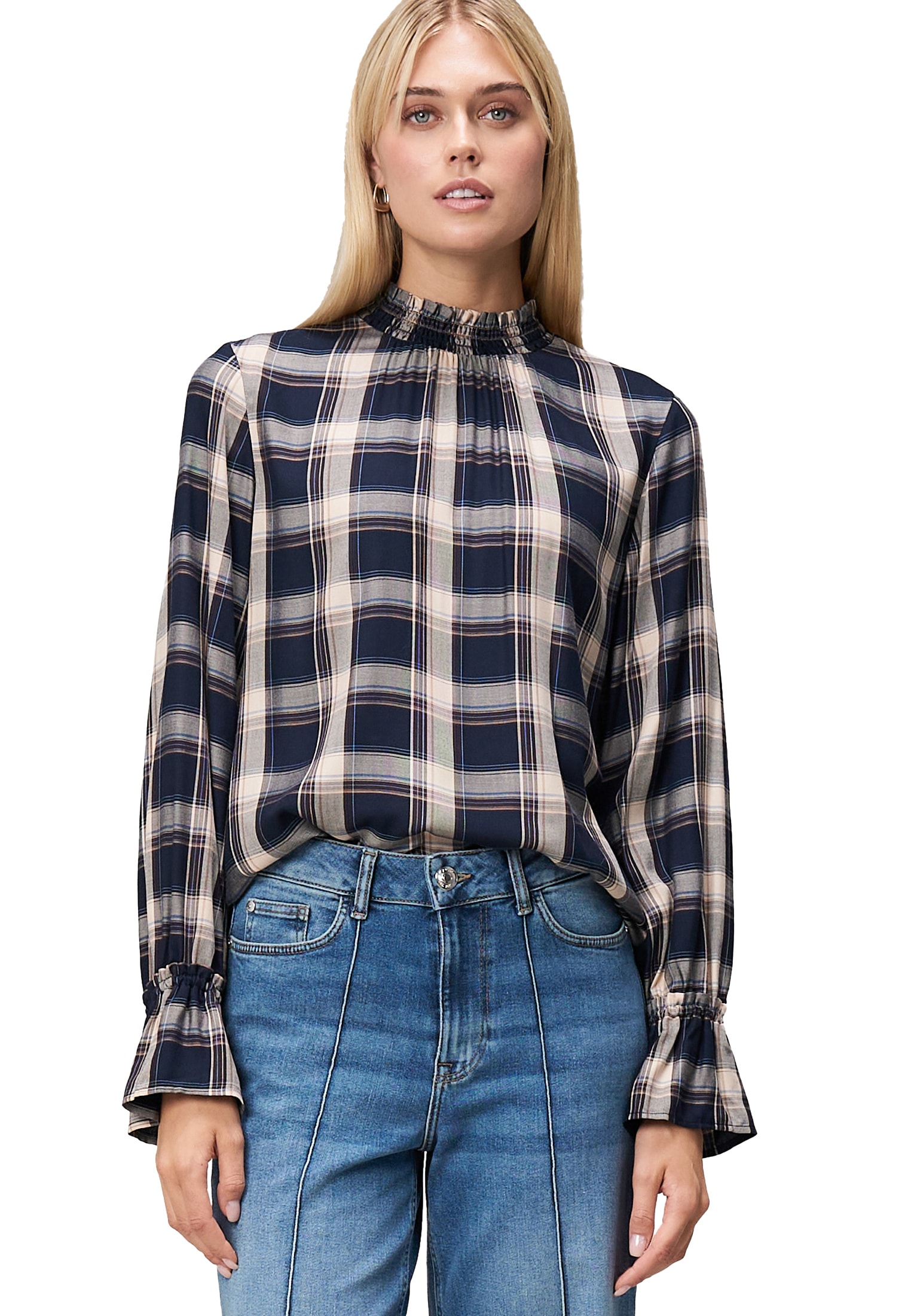 Zero Klassische Bluse "Damen Bluse mit Rüschen"