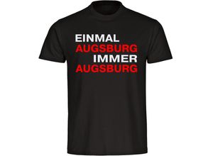 multifanshop Herren T-Shirt - Augsburg - Einmal Immer - Druck rot - Männer