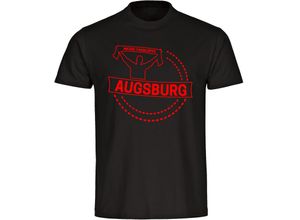 multifanshop Herren T-Shirt - Augsburg - Meine Fankurve - Druck rot - Männer