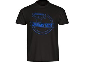 multifanshop Herren T-Shirt - Darmstadt - Meine Fankurve - Druck blau - Männer