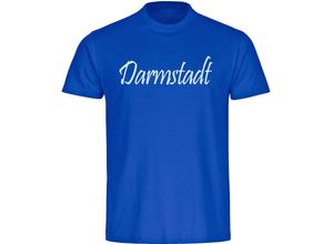 multifanshop Herren T-Shirt - Darmstadt - Schriftzug - Druck weiß - Männer