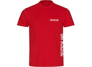 multifanshop Herren T-Shirt - Deutschland - Brust & Seite - Druck weiß - Männer